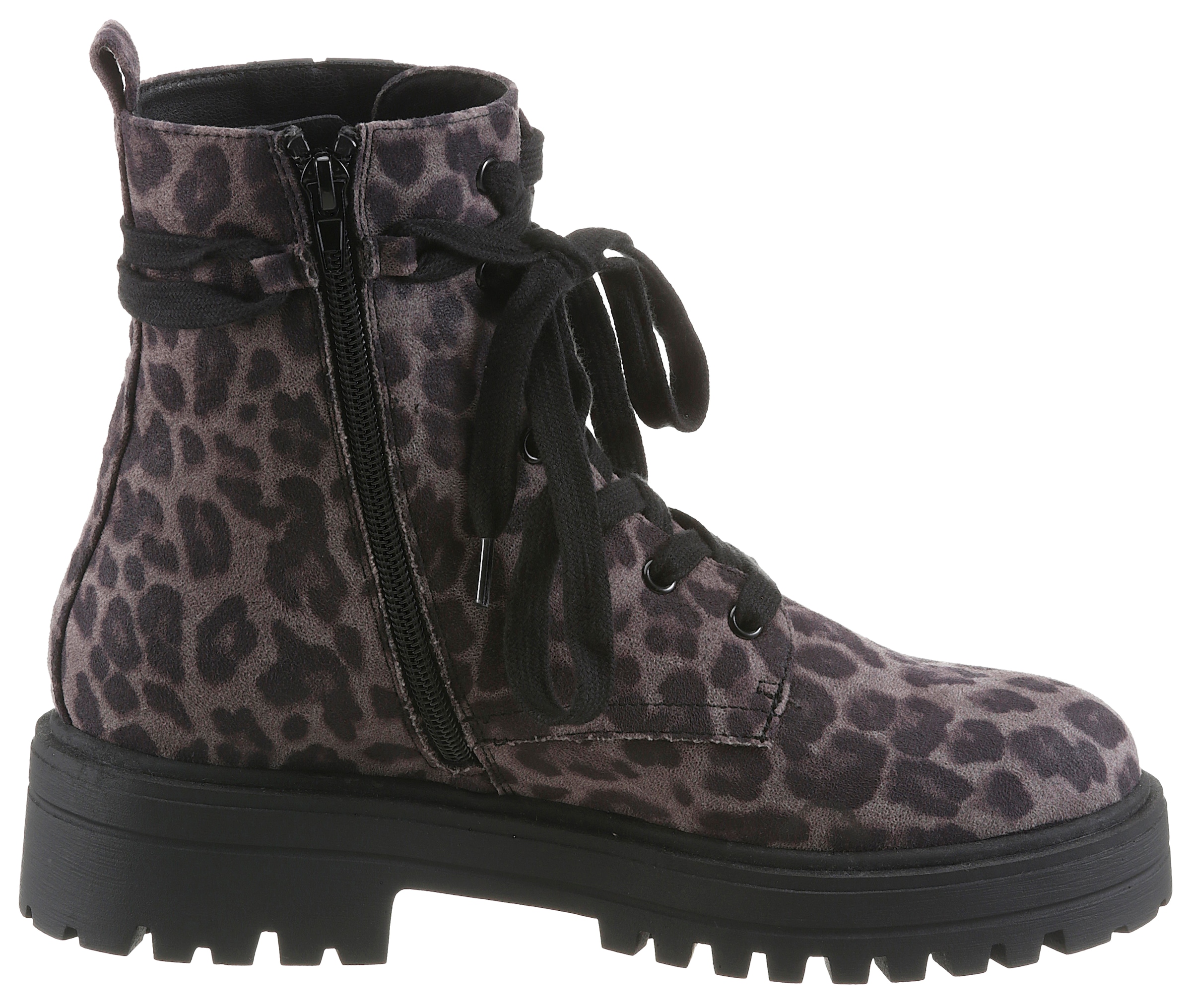 Aniston SHOES Schnürboots  Ankle Boots mit Reißverschluss, im Animal Print - NEUE KOLLEKTION