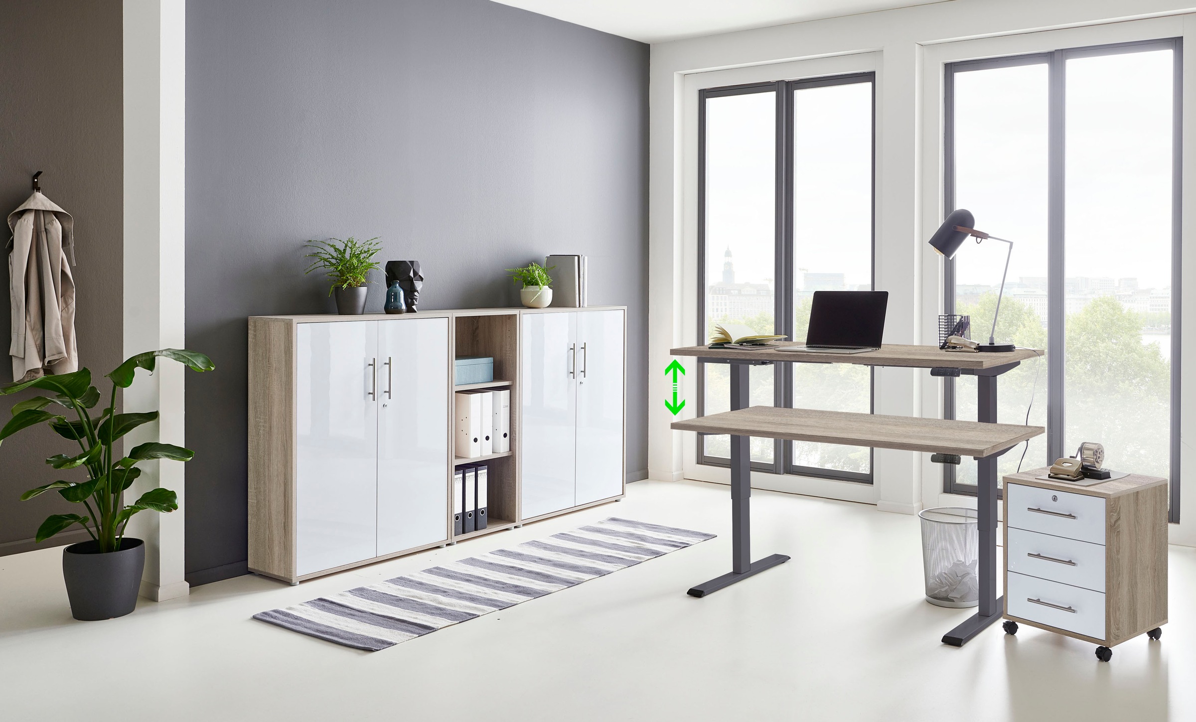 BMG Möbel Büromöbel-Set "Tabor", (Set, 5 tlg.), mit elektrisch höhenverstel günstig online kaufen