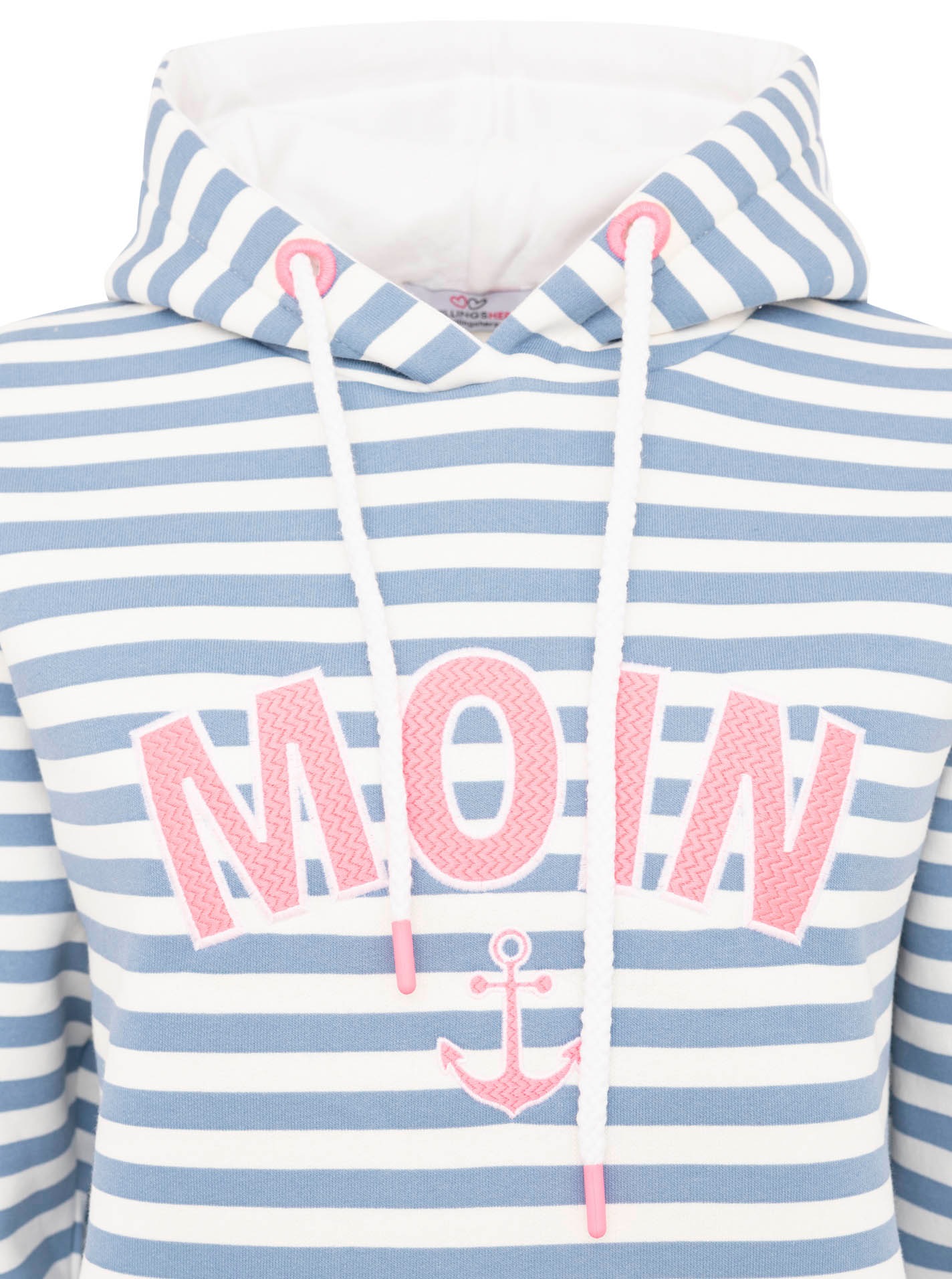 Zwillingsherz Kapuzensweatshirt »"Streifen Moin"«, gestreift, mit MOIN und Anker Stickerei