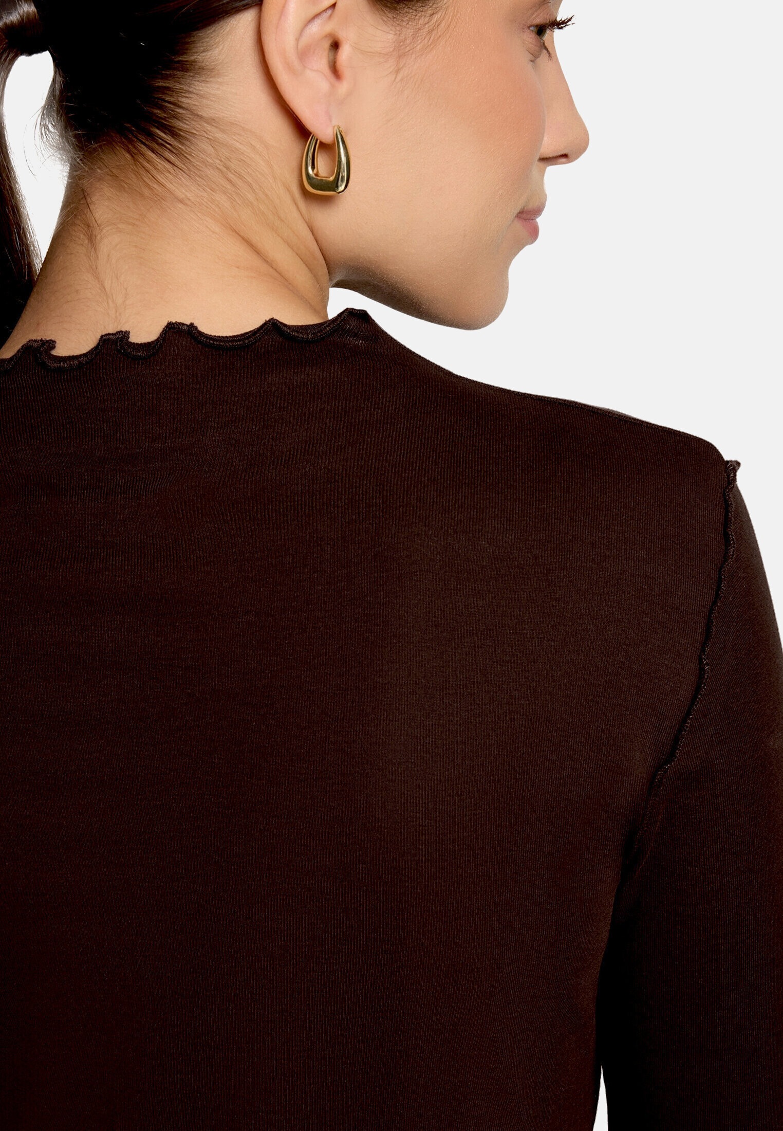 Zero Kurzarmshirt »Damen unifarben« 1 mit Wellenkante