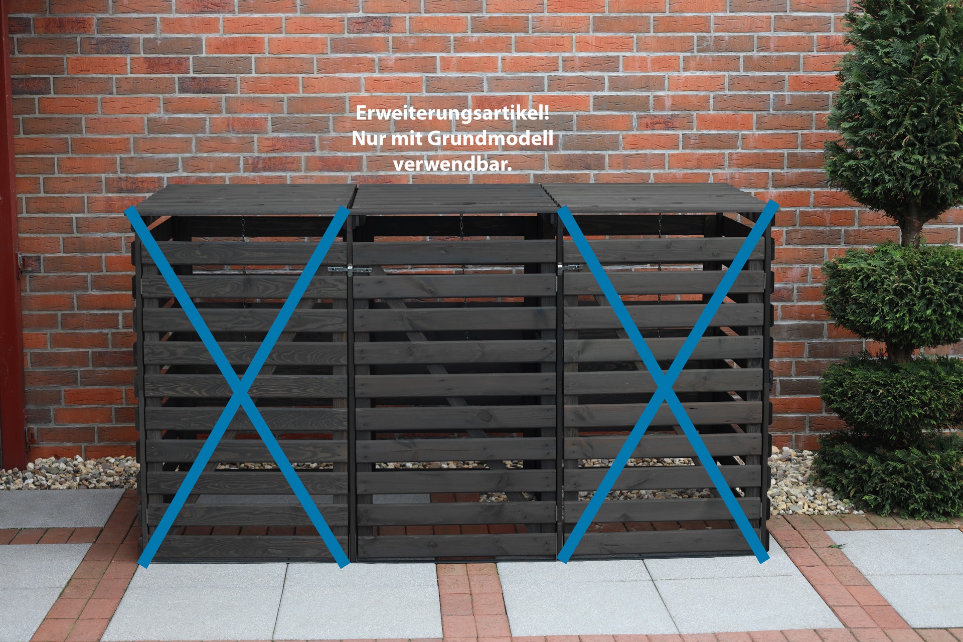 promadino Mülltonnenbox »Vario V Erweiterung« besonders robust aus zertifiziertem Kiefernholz gefertigt