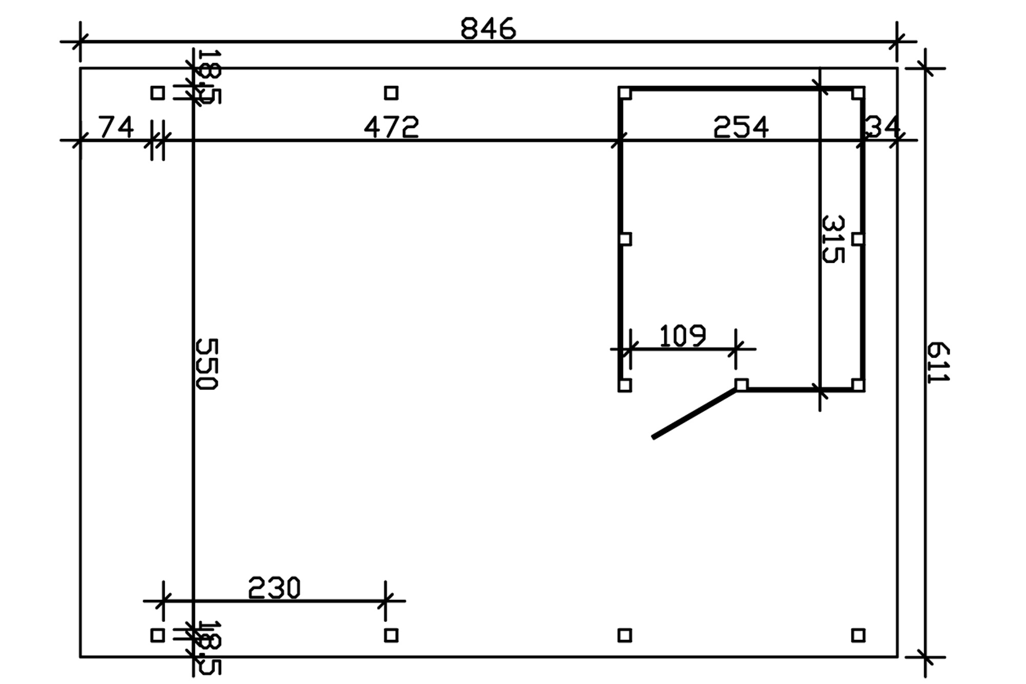 Skanholz Doppelcarport »Spessart«, 550 cm, Anthrazit