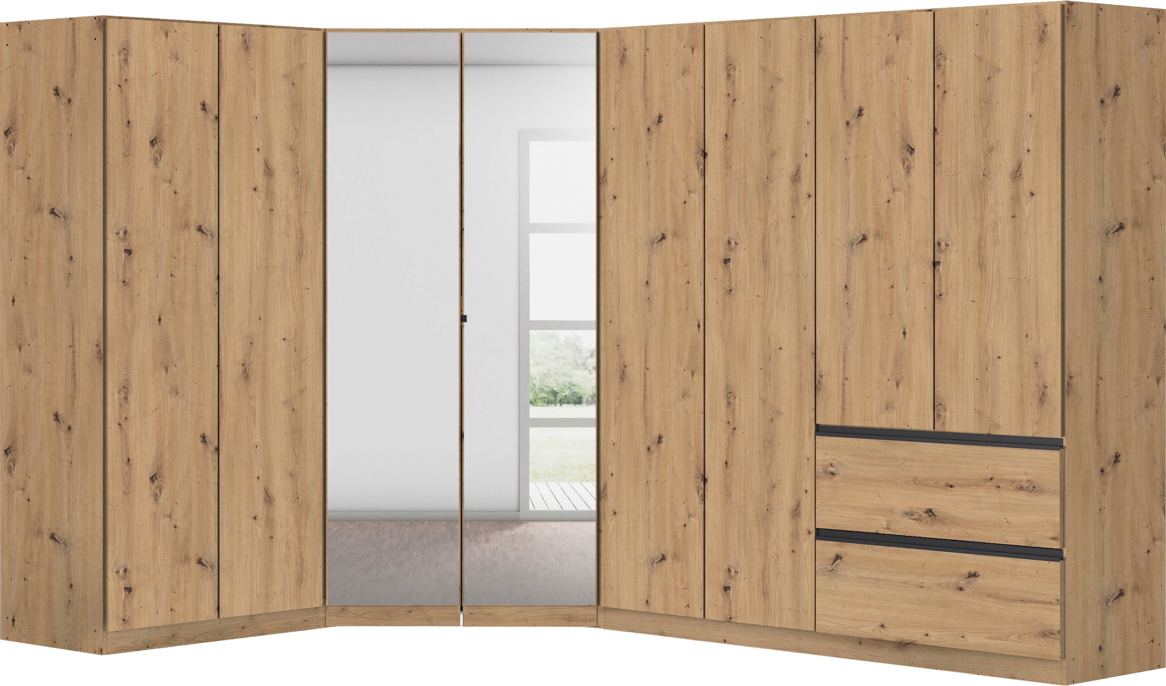 rauch Schrank-Set "Kleiderschrank Schrank Garderobe Wäscheschrank COSTA Größe 208x298 cm" Set, in 3 Ausstattungen BASIC/CLASSIC/PREMIUM, 3 Stk. tlg.
