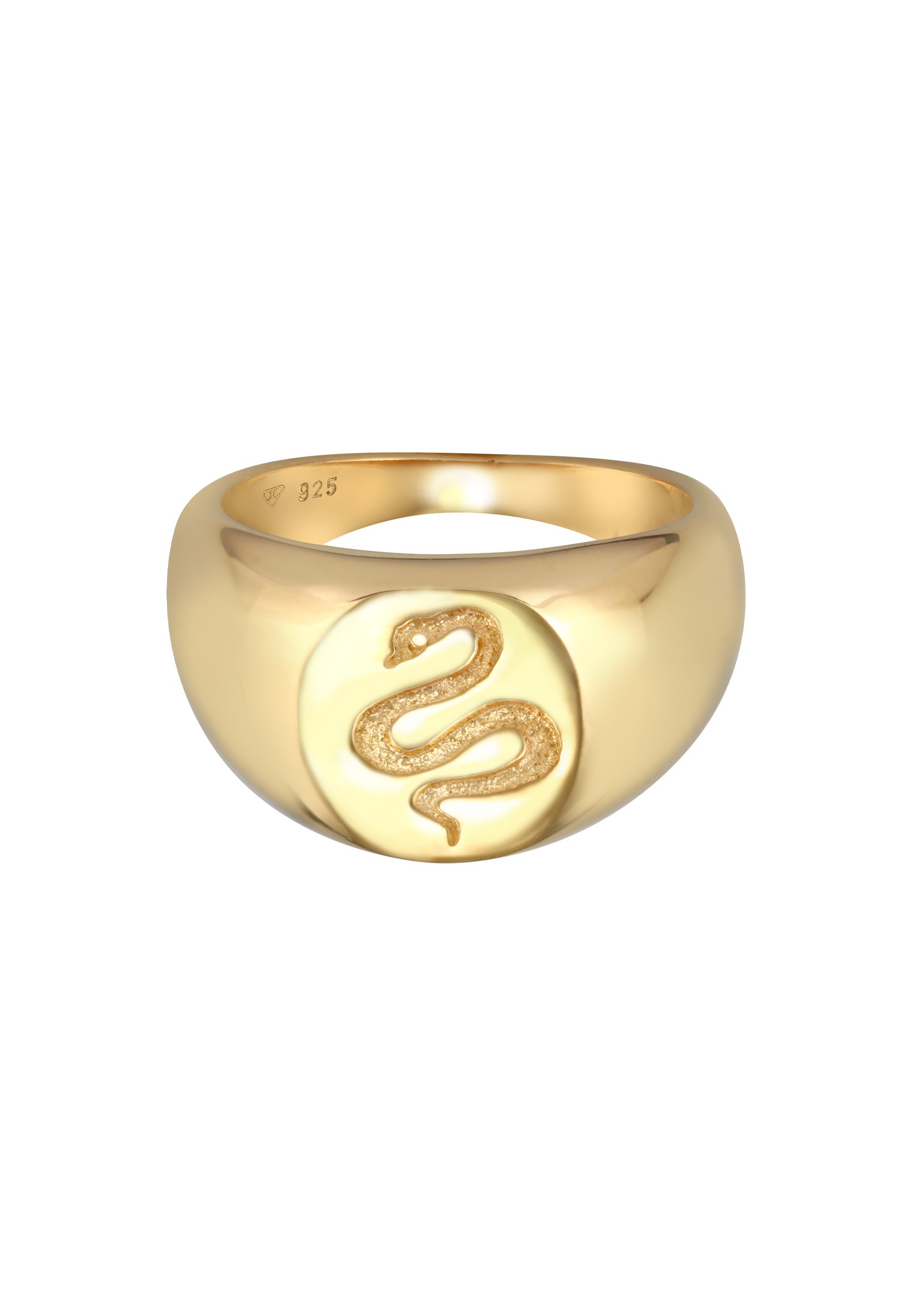Elli Premium Siegelring »Ring Siegelring Schlange Kraft Symbol 925 Silber«