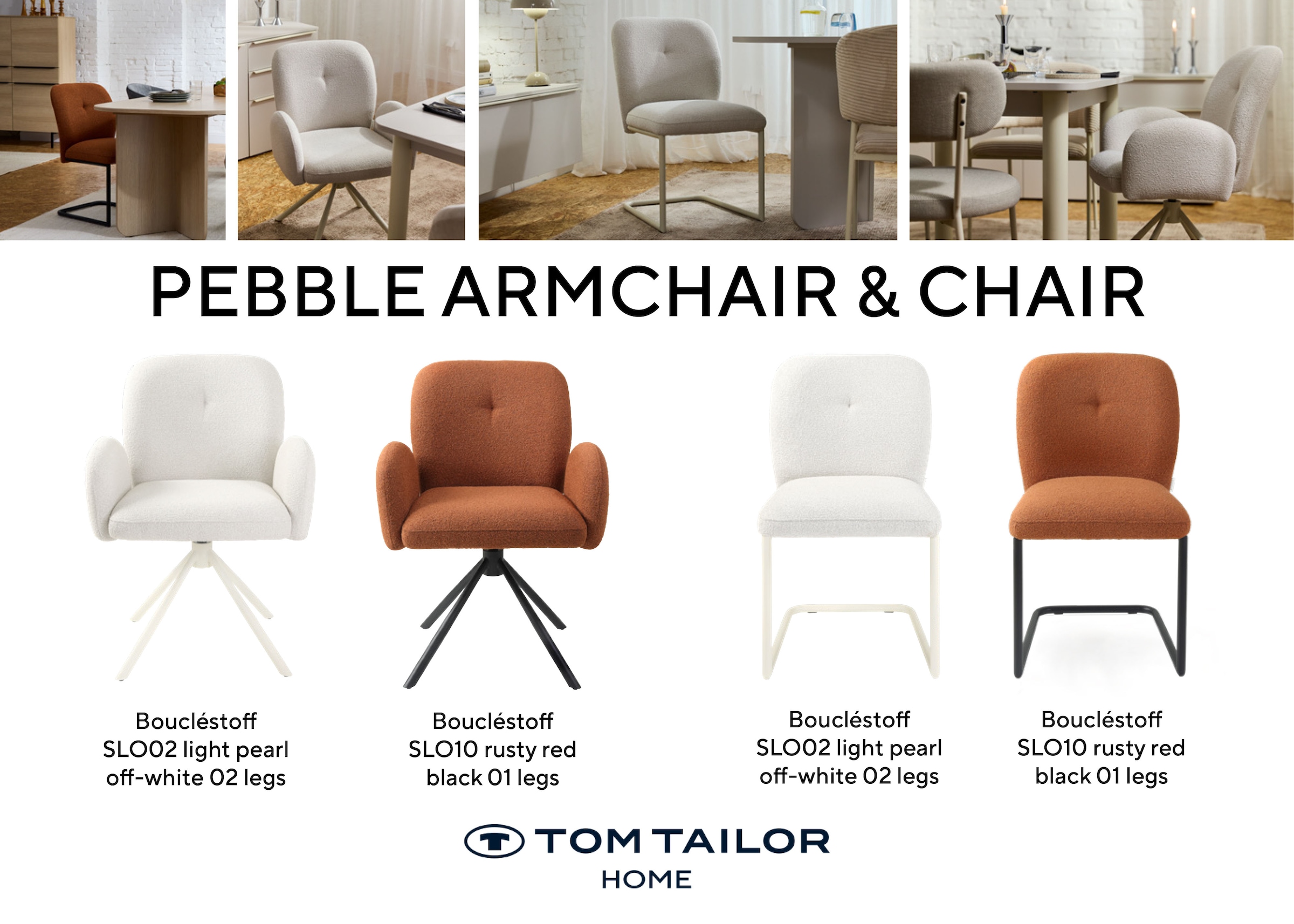 TOM TAILOR HOME Freischwinger »PEBBLE CHAIR« (Set) 2 Stk.Esszimmerstuhl, Freischwinger, 140 kg belastbar, Rundrohrgestell