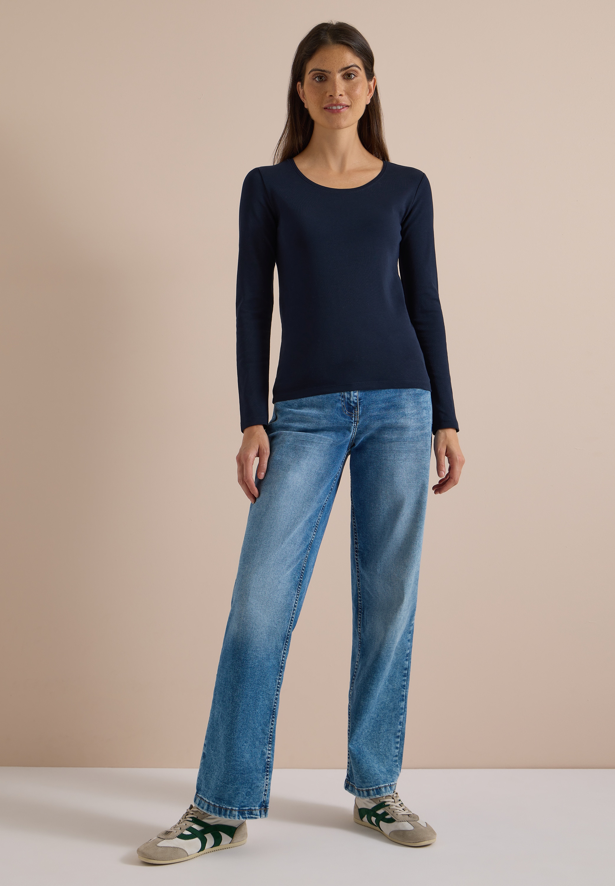 Cecil Langarmshirt aus reiner Baumwolle