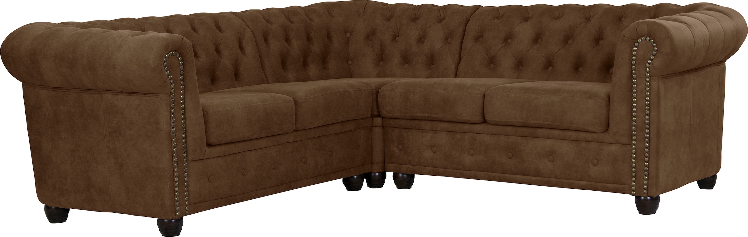 Home affaire Chesterfield-Sofa "Rysum L-Form", Chesterfield-Optik, gleichschenklig