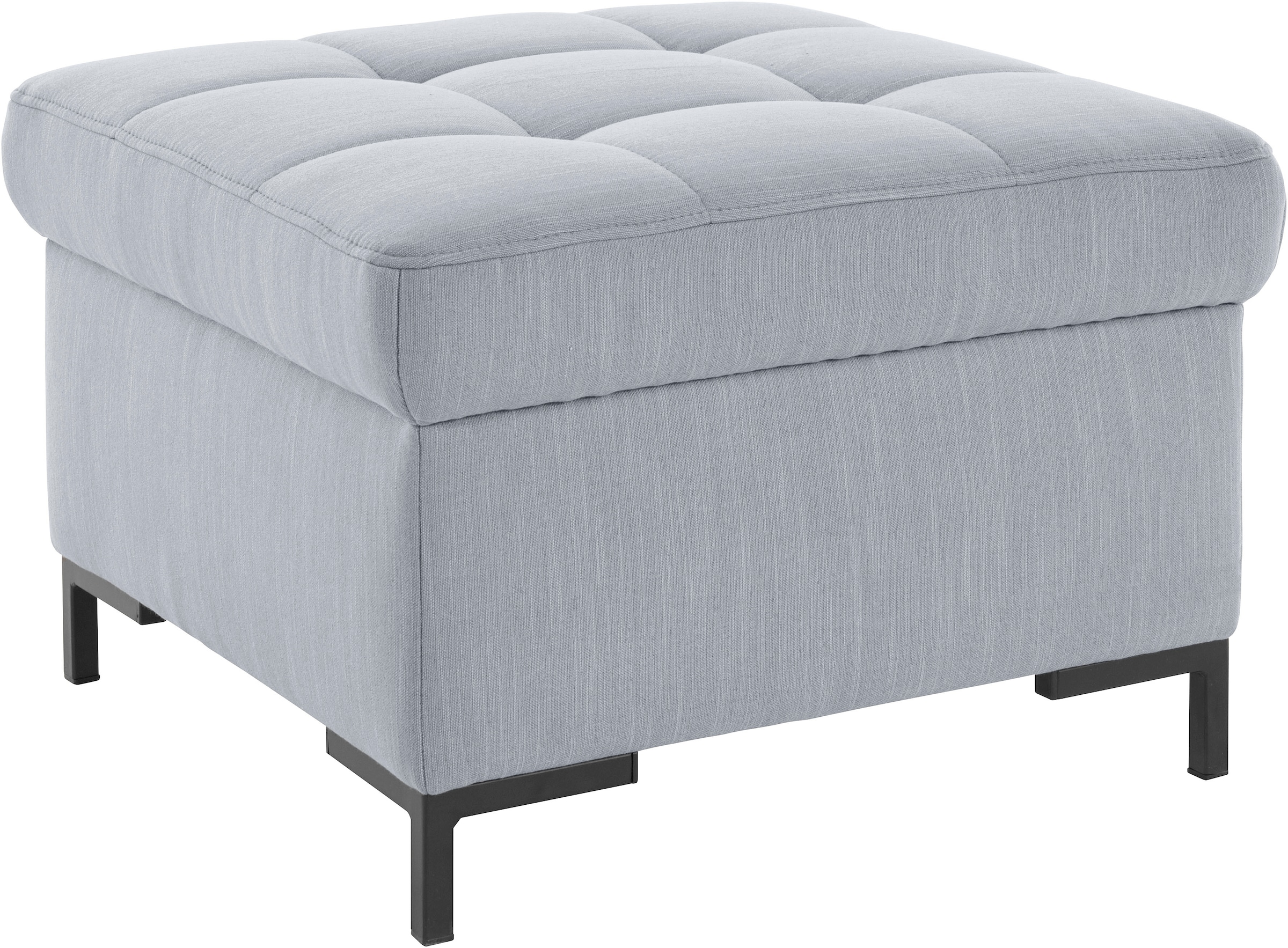 OTTO products Hocker "Grazzo" hochwertige Stoffe aus recyceltem Material, Steppung im Sitzbereich