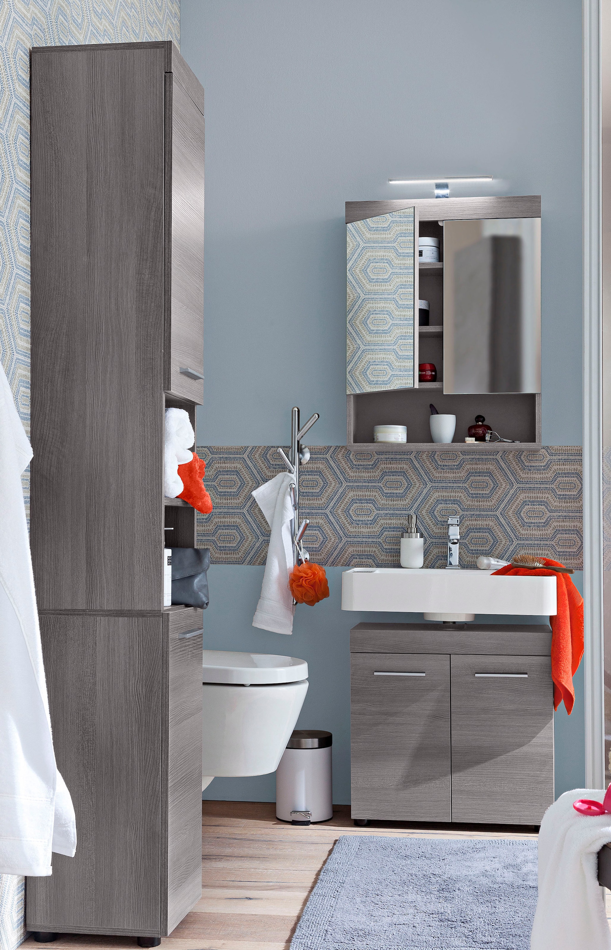 welltime Spiegelschrank »Royan« Spiegelschrank mit 2 Türen & 1 Fach - (B/T/H) 58/18/75 cm