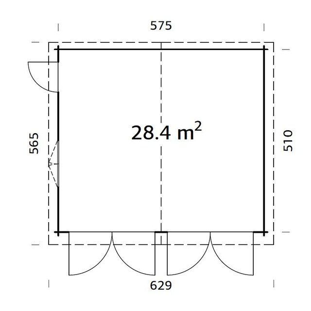 Palmako Garage »Roger«, BxTxH: 629x565x310 cm, mit Holztor, transparent  bestellen | BAUR