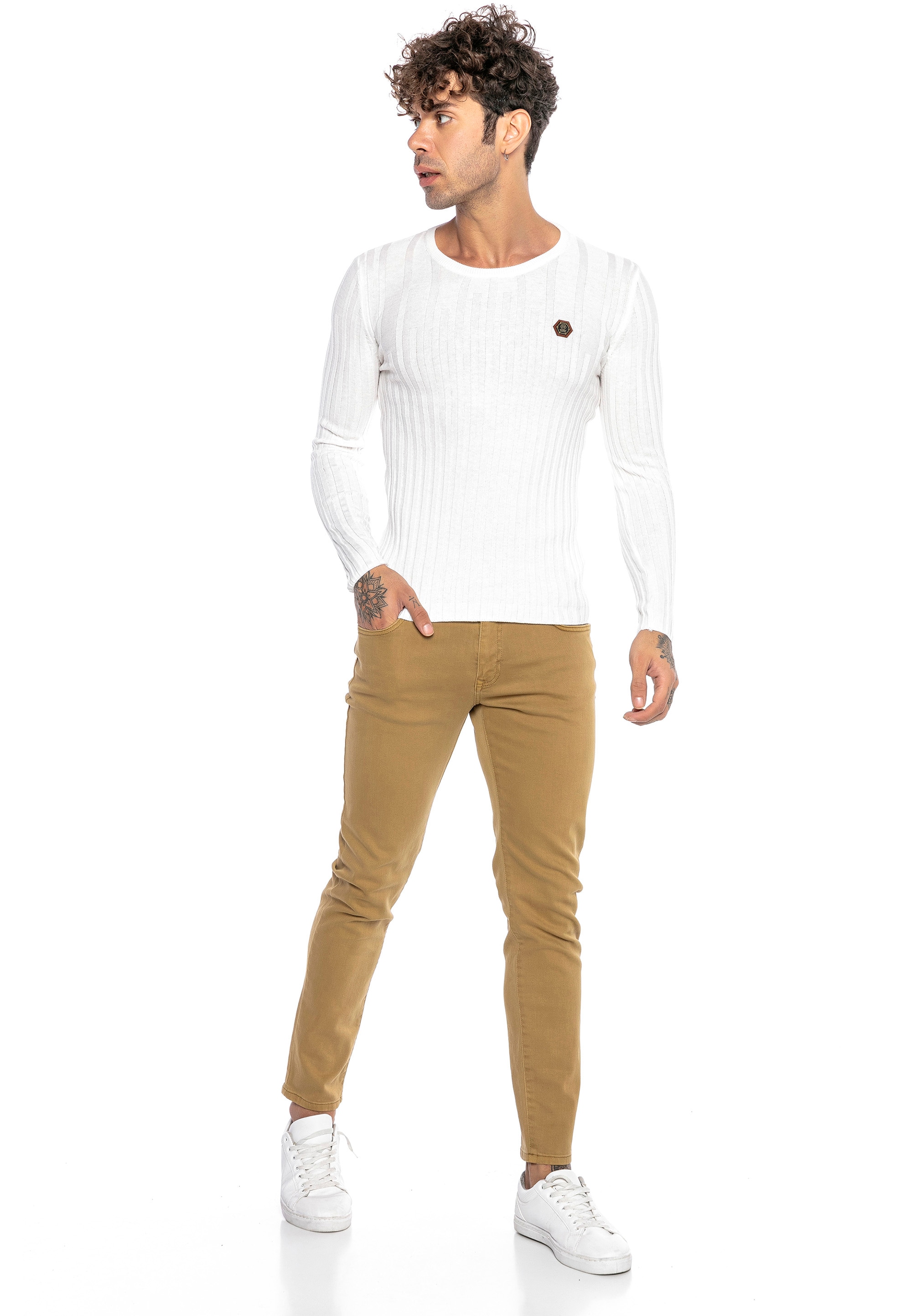 RedBridge Strickpullover »Broken Arrow«, mit breitem Rippstrickmuster