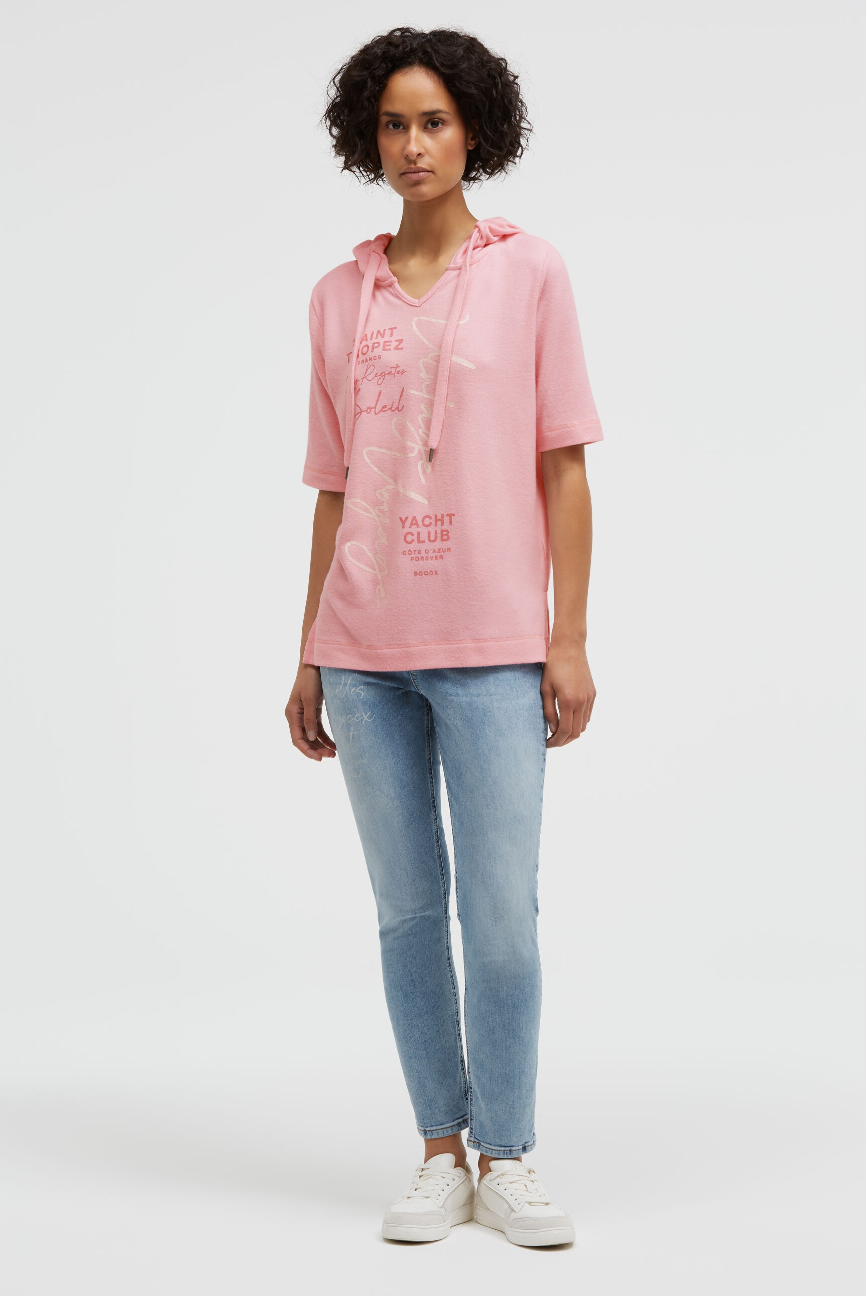 SOCCX Rundhalspullover mit Seitenschlitze