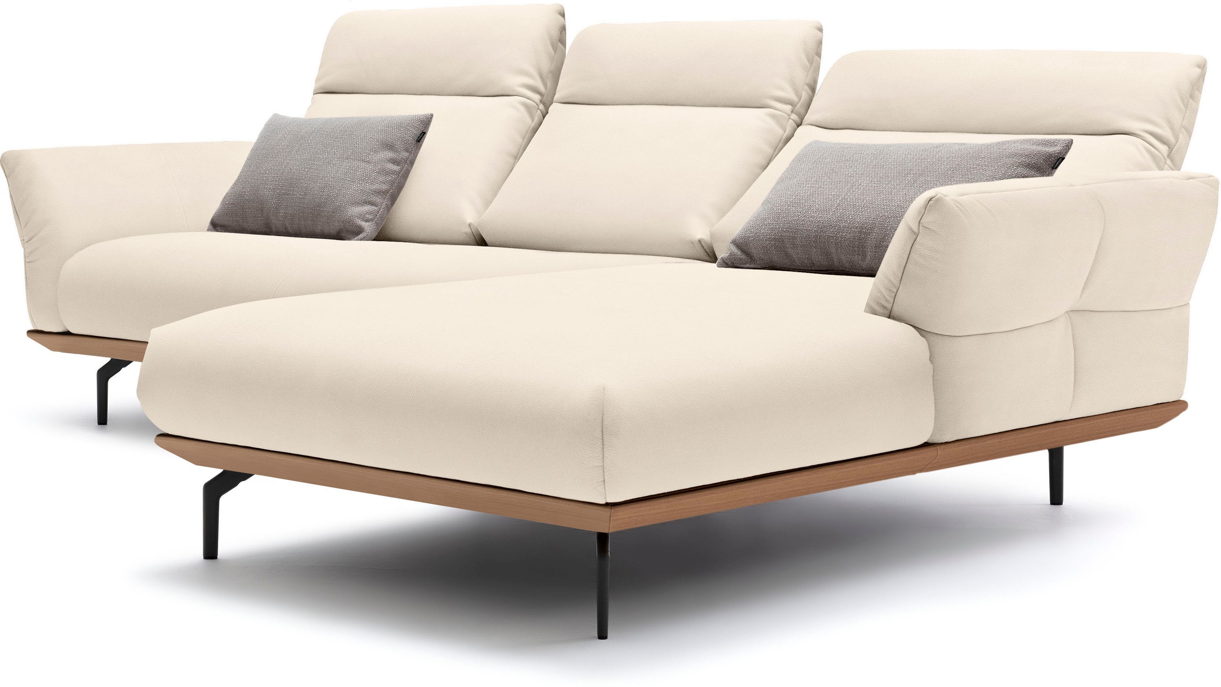 Creation BY ROLF BENZ Ecksofa »CR.460«, Sockel in Eiche, Alugussfüße in umbragrau, Breite 298 cm