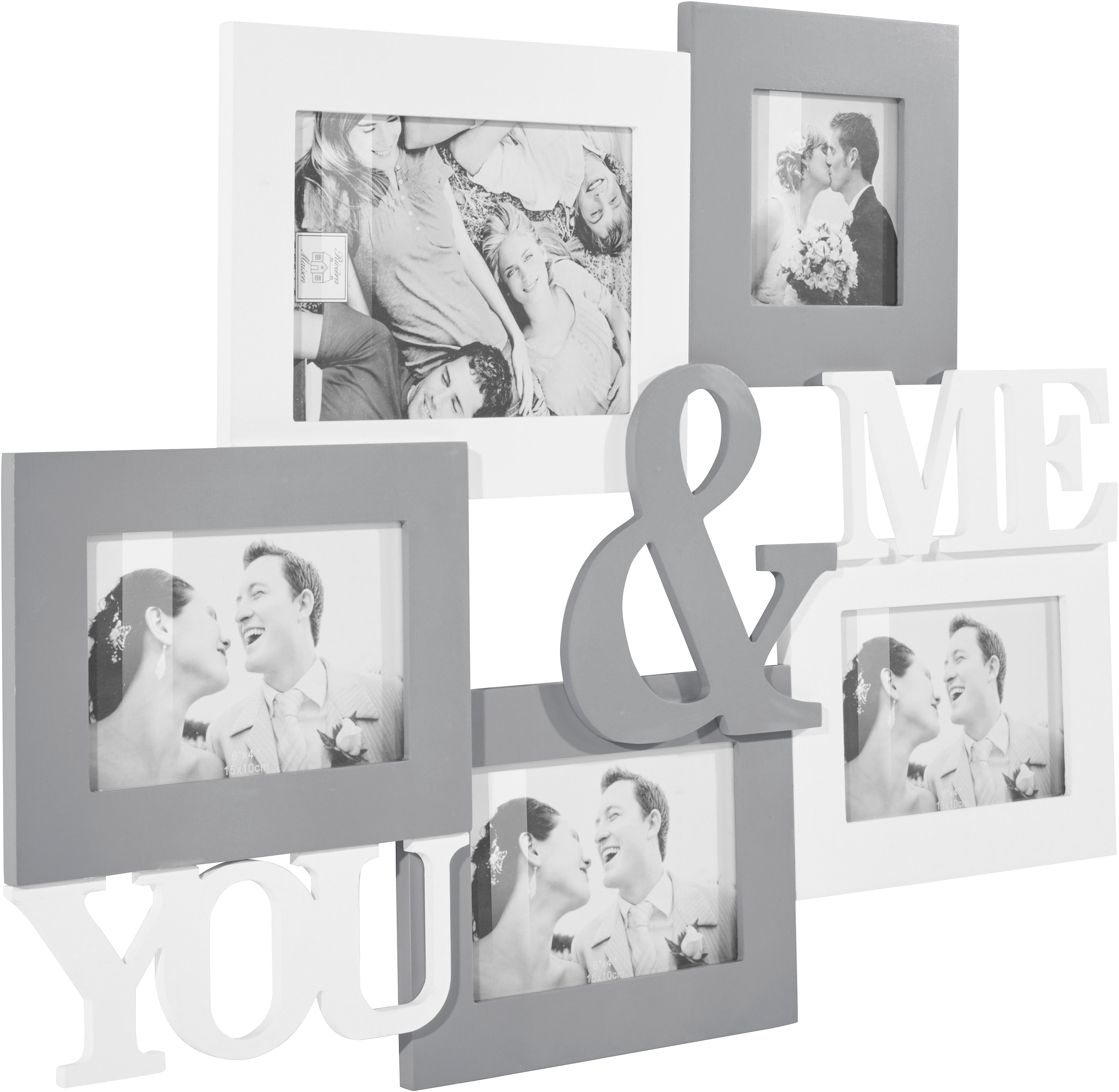 my home Bilderrahmen Collage »YOU & ME«, für 5 Bilder, Fotorahmen