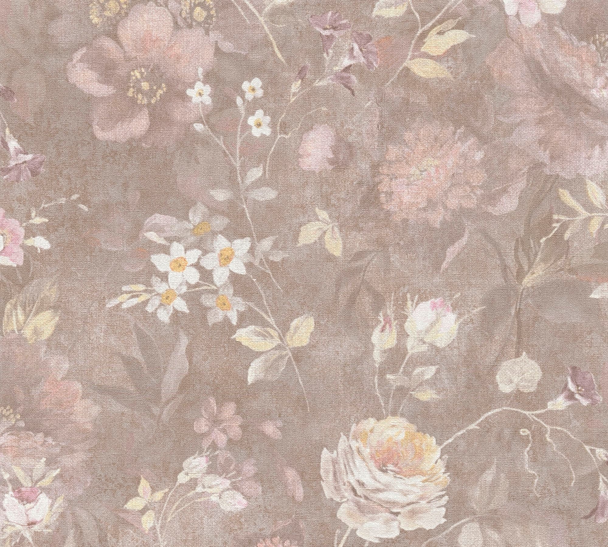 A.S. Création Vliestapete »Natural Living Blumentapete«, matt-gemustert-neutral, Blumentapete Vlies Vlies Wand Tapeten Wohnzimmer Schlafzimmer Küche