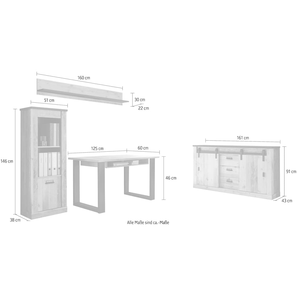 Home affaire Schrank-Set »SHERWOOD«, (4 St.)