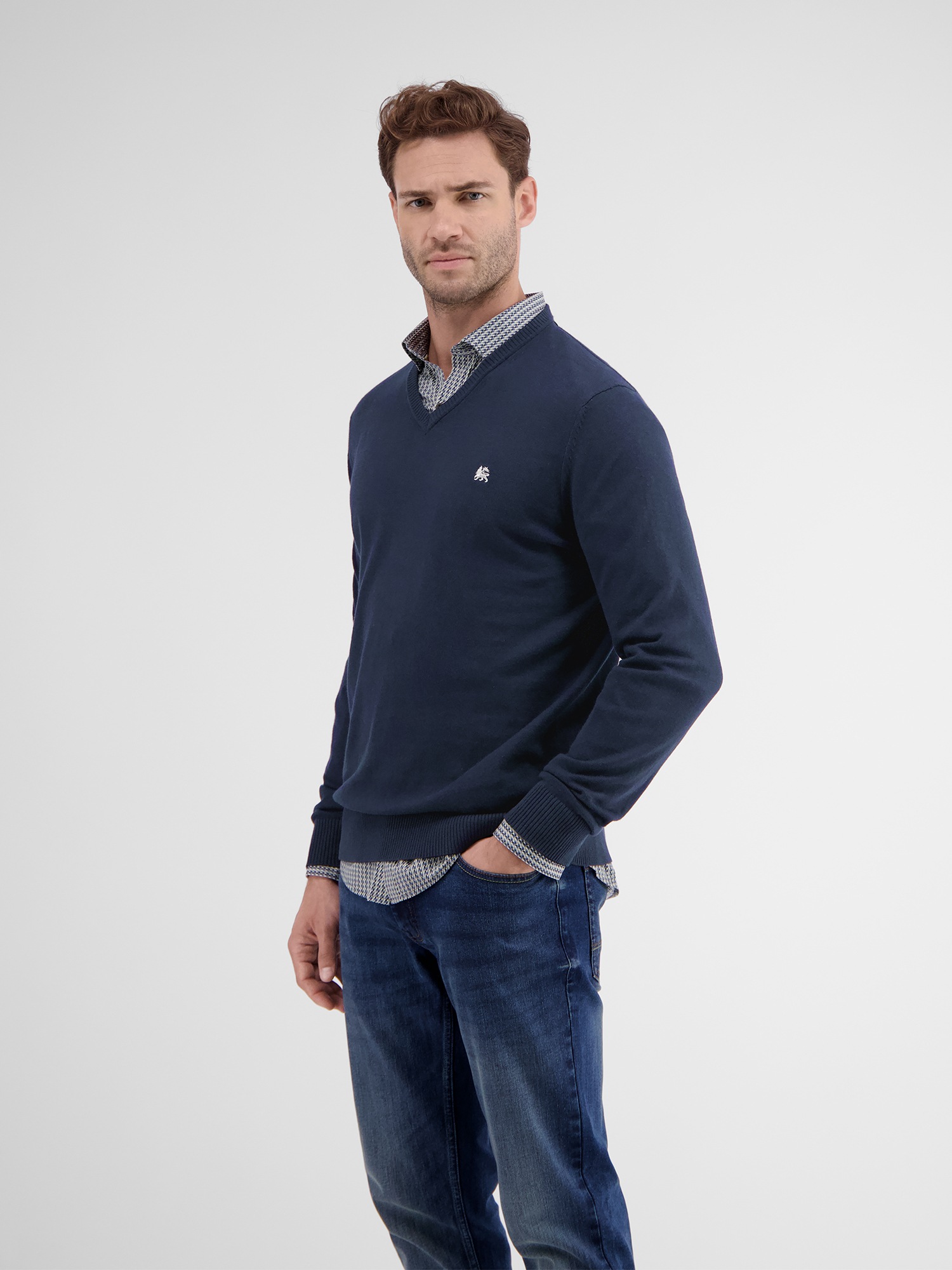 LERROS Strickpullover »LERROS V-Neck-Strickpullover mit Kaschmiranteil«