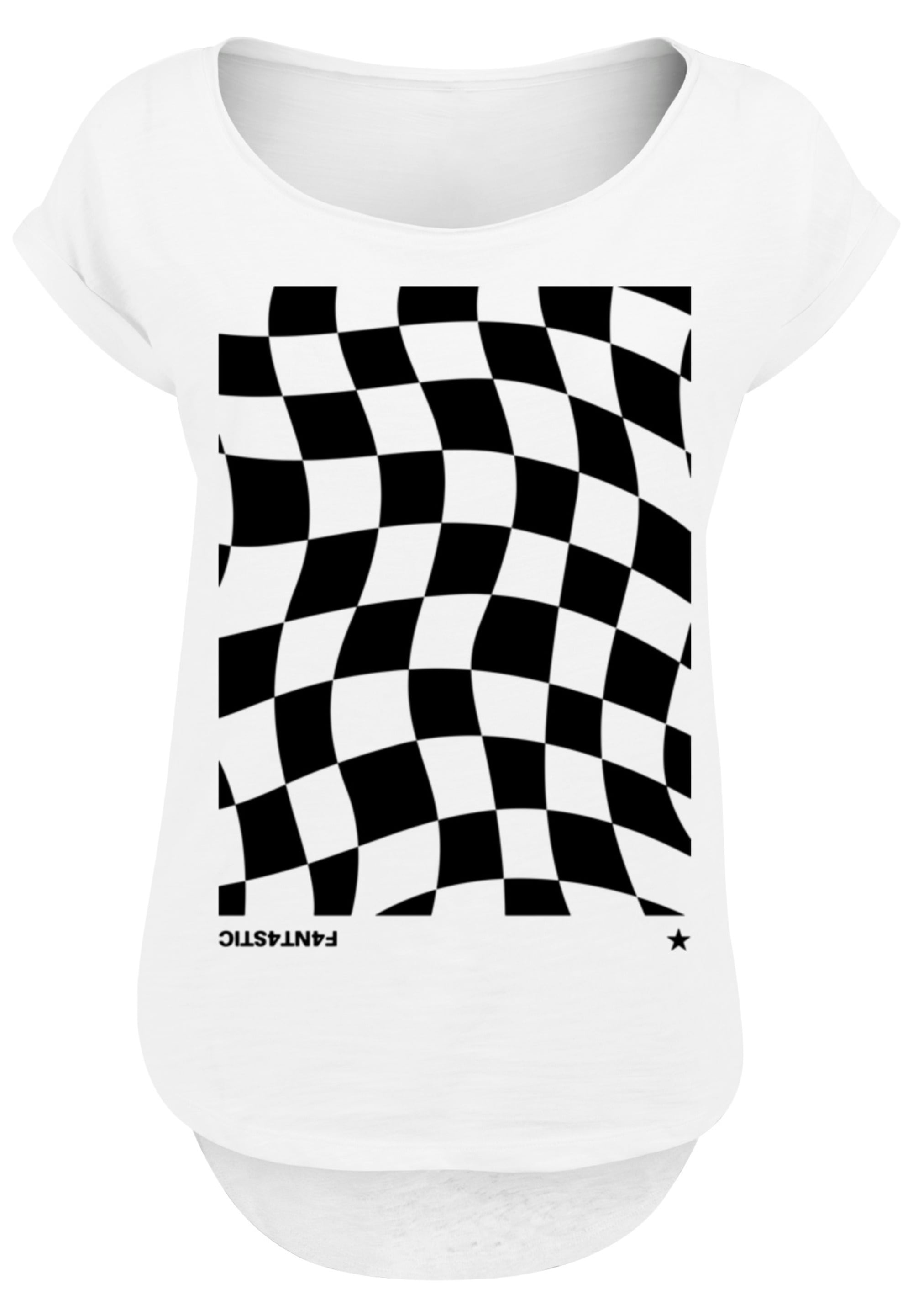 F4NT4STIC T-Shirt »Wavy Schach Muster«, Print