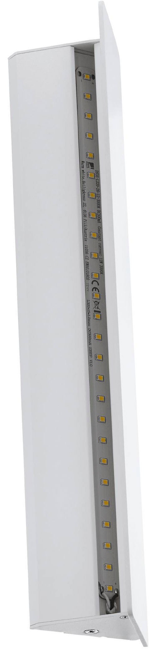 EGLO Wandleuchte »Zubialde LED Wandlampe, Wandstrahler, Aluminium und Stahl, Flurlampe« LED-Modul 1 Stk. Warmweiß Wand-/Deckenleuchte - L36 x H8 x AL5 cm - weiß - 12W inkl.