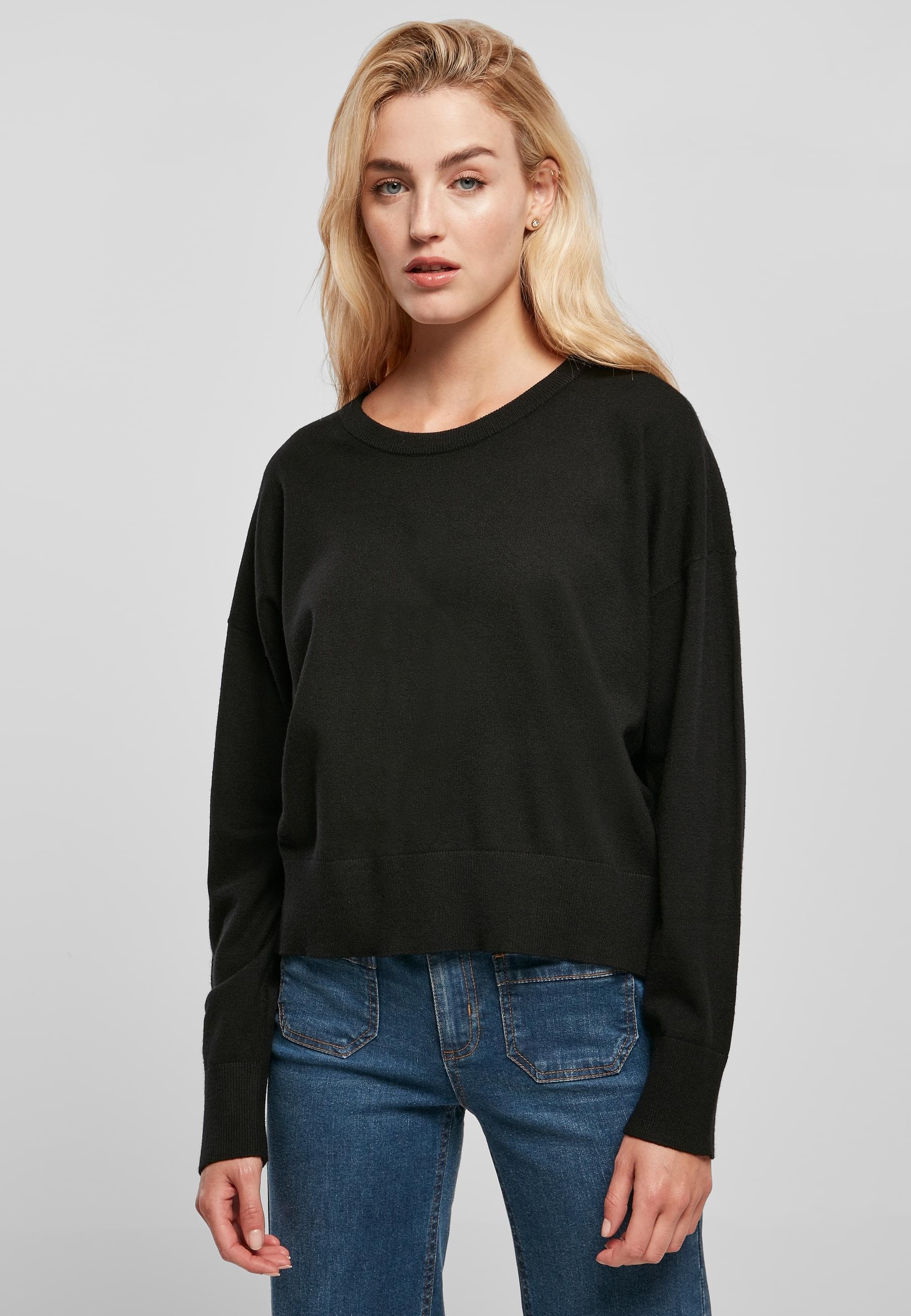 URBAN CLASSICS Rundhalspullover »Urban Classics Damen Ladies Eco Viscose Oversized Basic Sweater«