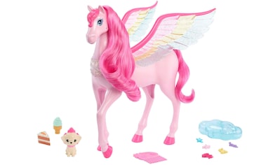Anziehpuppe »Ein verborgener Zauber, Rosafarbener Pegasus mit Hündchen«