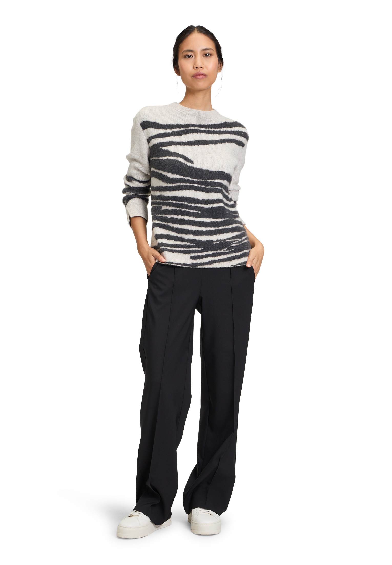 Betty Barclay Strickpullover »Betty Barclay Grobstrick-Pullover mit Jacquard«, (1 tlg.), Effektgarn