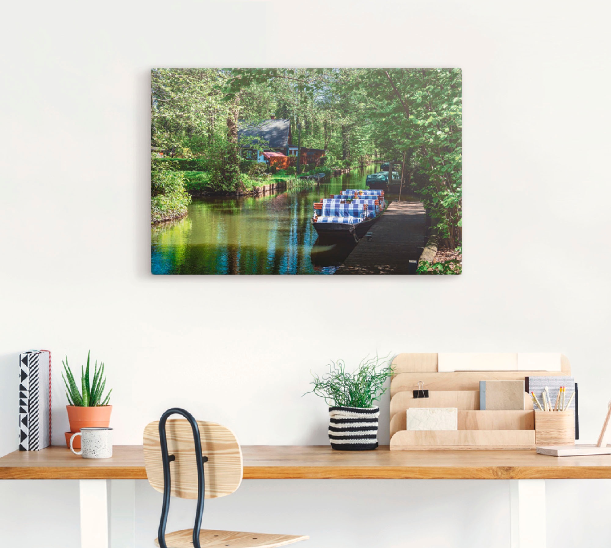 Artland Leinwandbild »Kahn im Spreewald in Lehde«, Boote & Schiffe, (1 St.), auf Keilrahmen gespannt