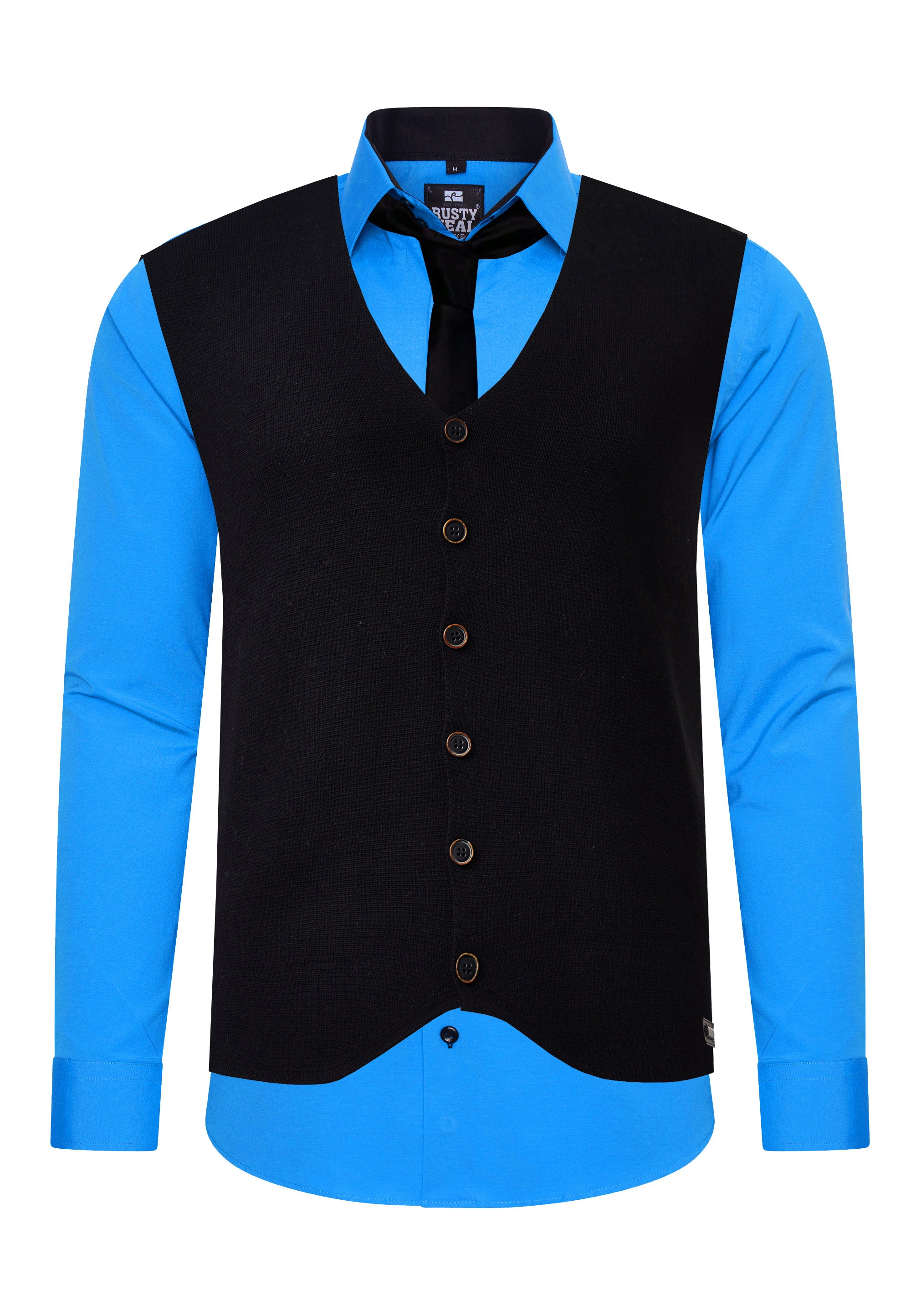 Thumbnail - Rusty Neal Langarmhemd mit Weste und Krawatte