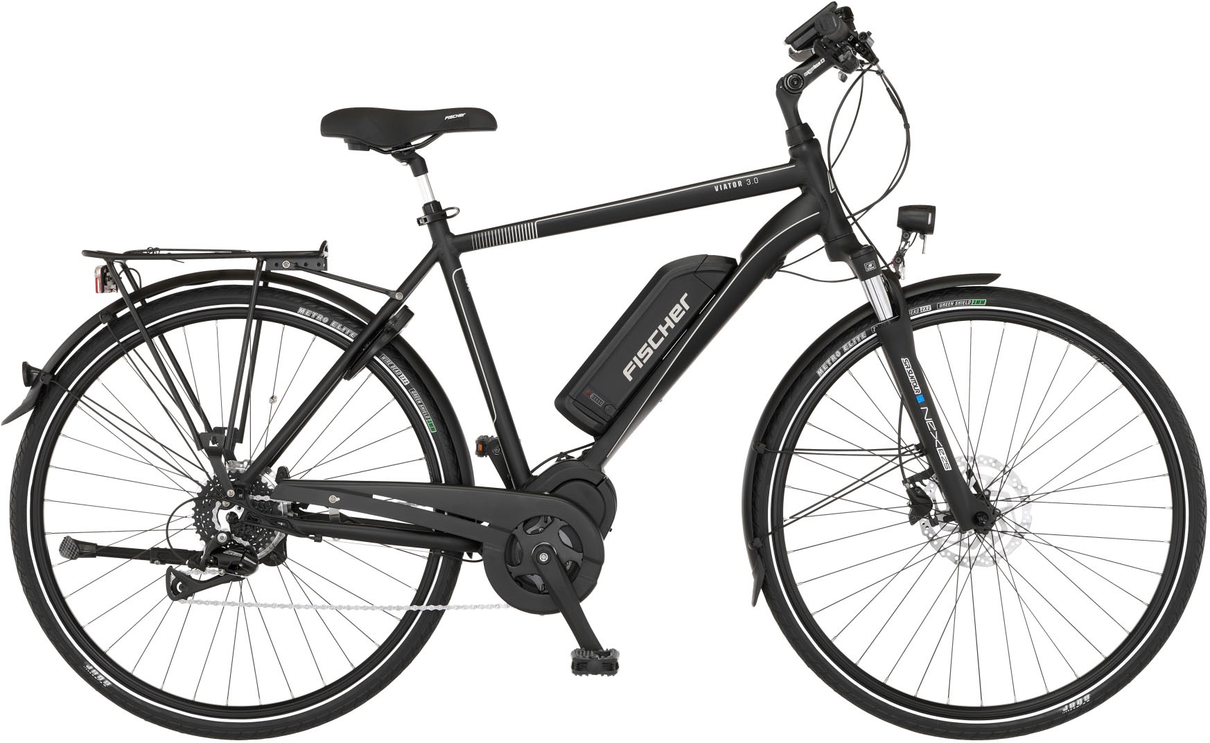 FISCHER Fahrrad E-Bike "VIATOR 3.0 Herren 55", 8 Gang, Shimano, Acera, Mittelmotor 250 W, (mit Faltschloss), Pedelec, El