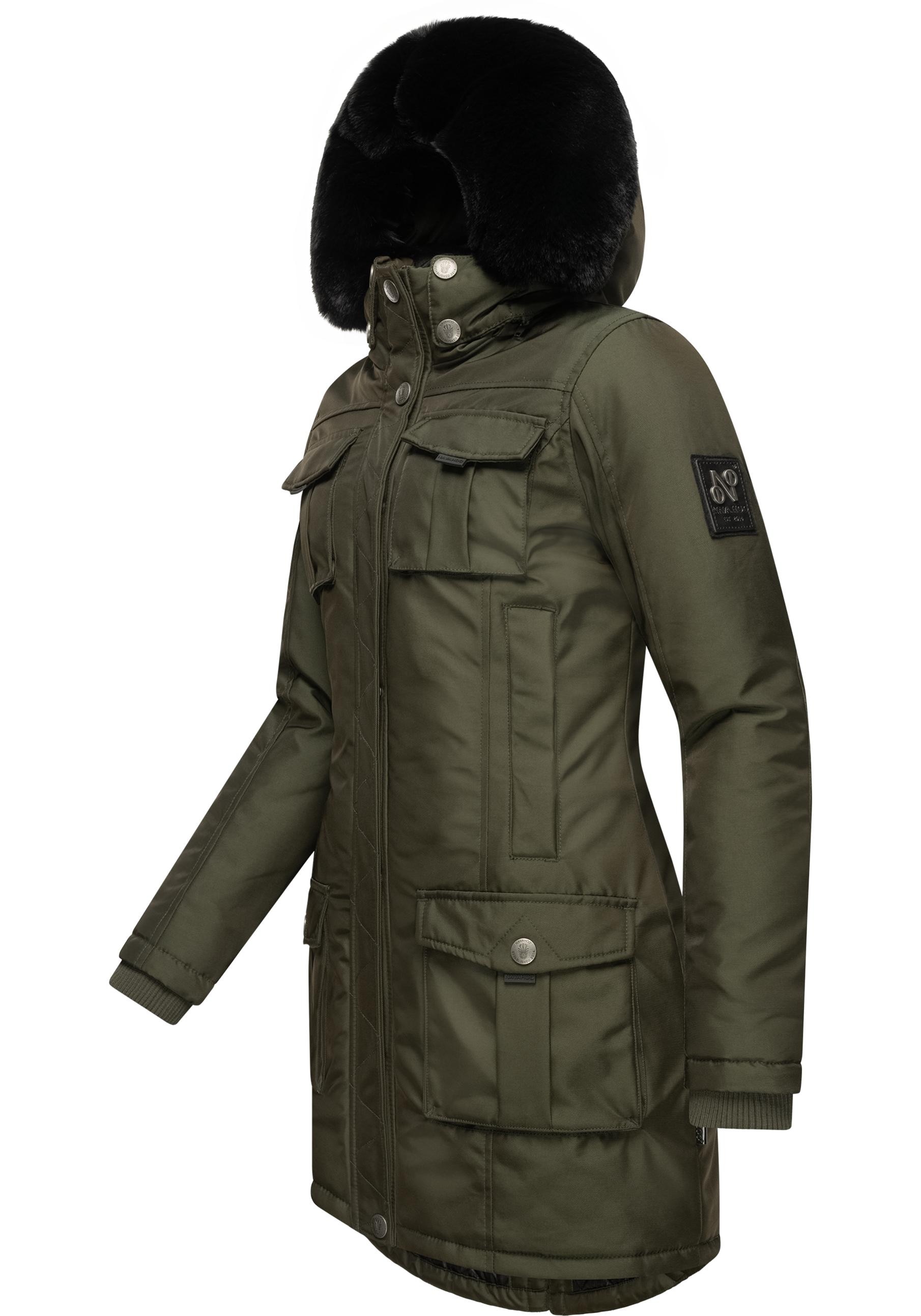 Navahoo Wintermantel »Tiniis«, Parka mit abnehmbarer Kapuze und extra Einkaufstasche