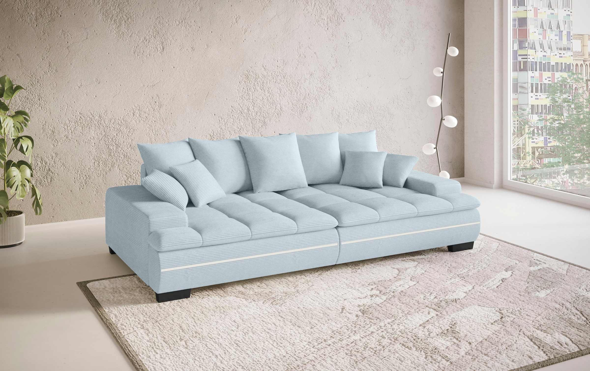 Mr. Couch Big-Sofa »Haiti II«, RGB-LED Beleuchtung, Kaltschaumpolsterung, bis 140 kg belastbar