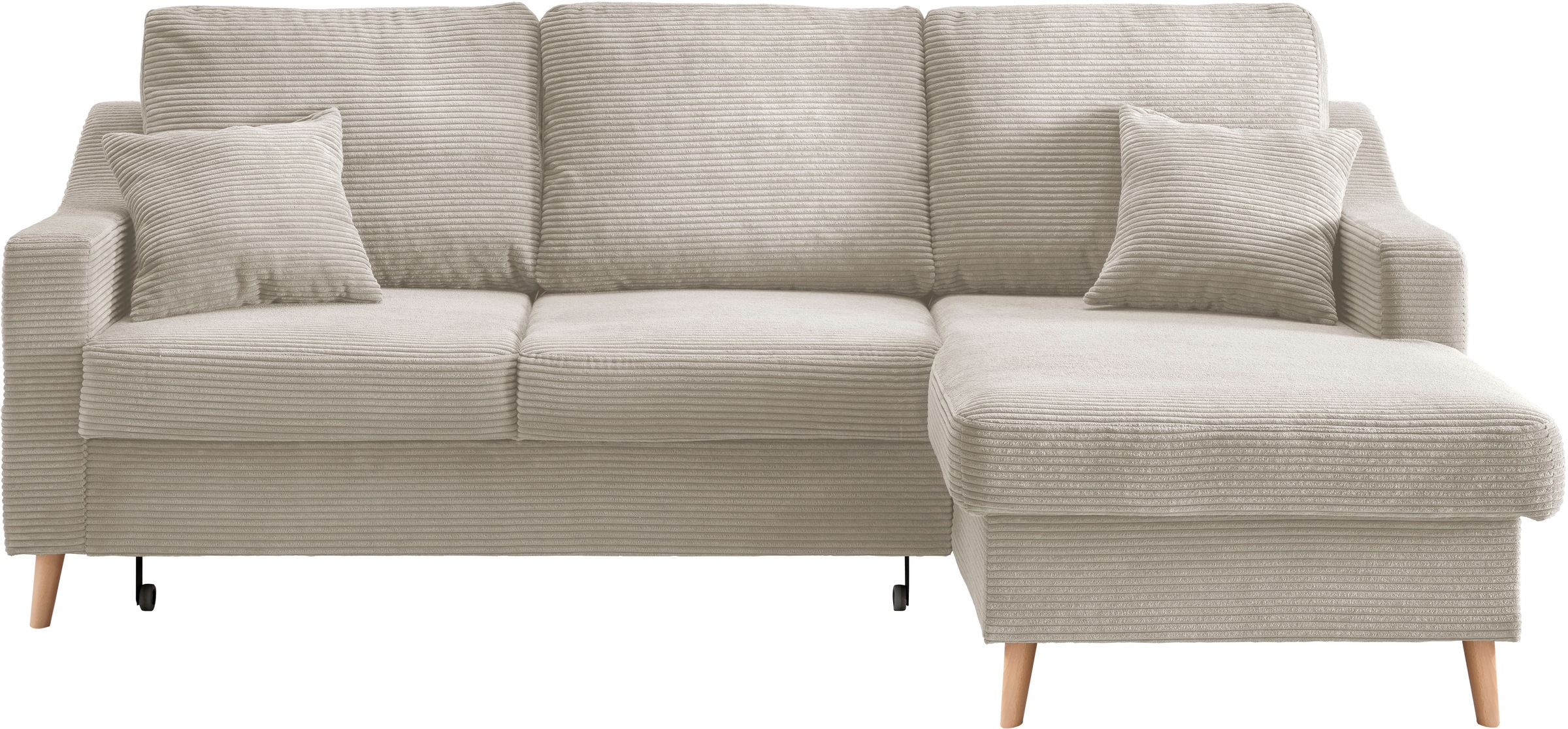INOSIGN Ecksofa "Valentina L-Form", 2 Zierkissen, mit Seitentasche, auszieh günstig online kaufen