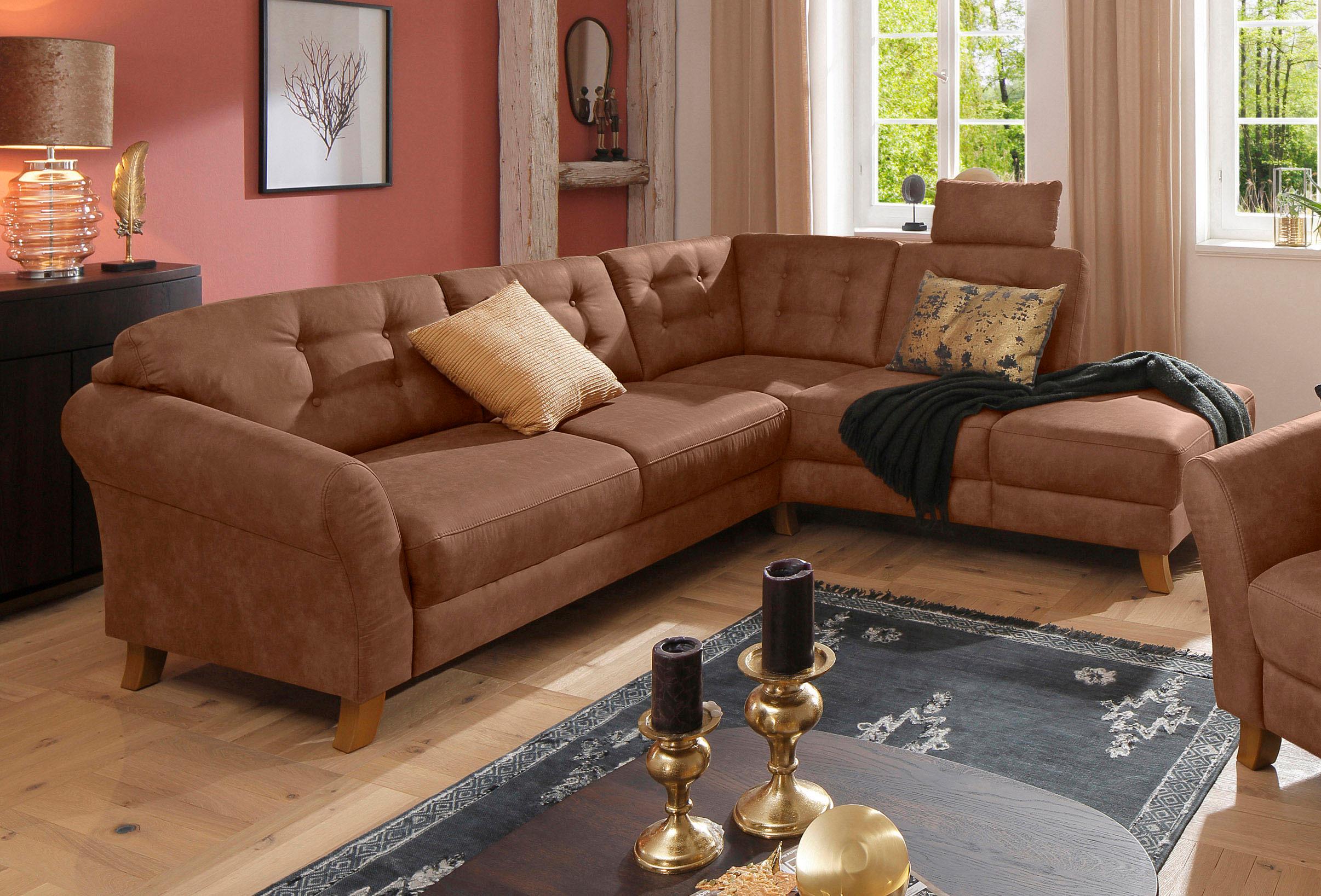 OTTO home Ecksofa "Trondheim L-Form, B: 260 cm, Federkern, Komfortsitz" optional Schlaffunktion und Stauraum, Eckcouch frei stellbar