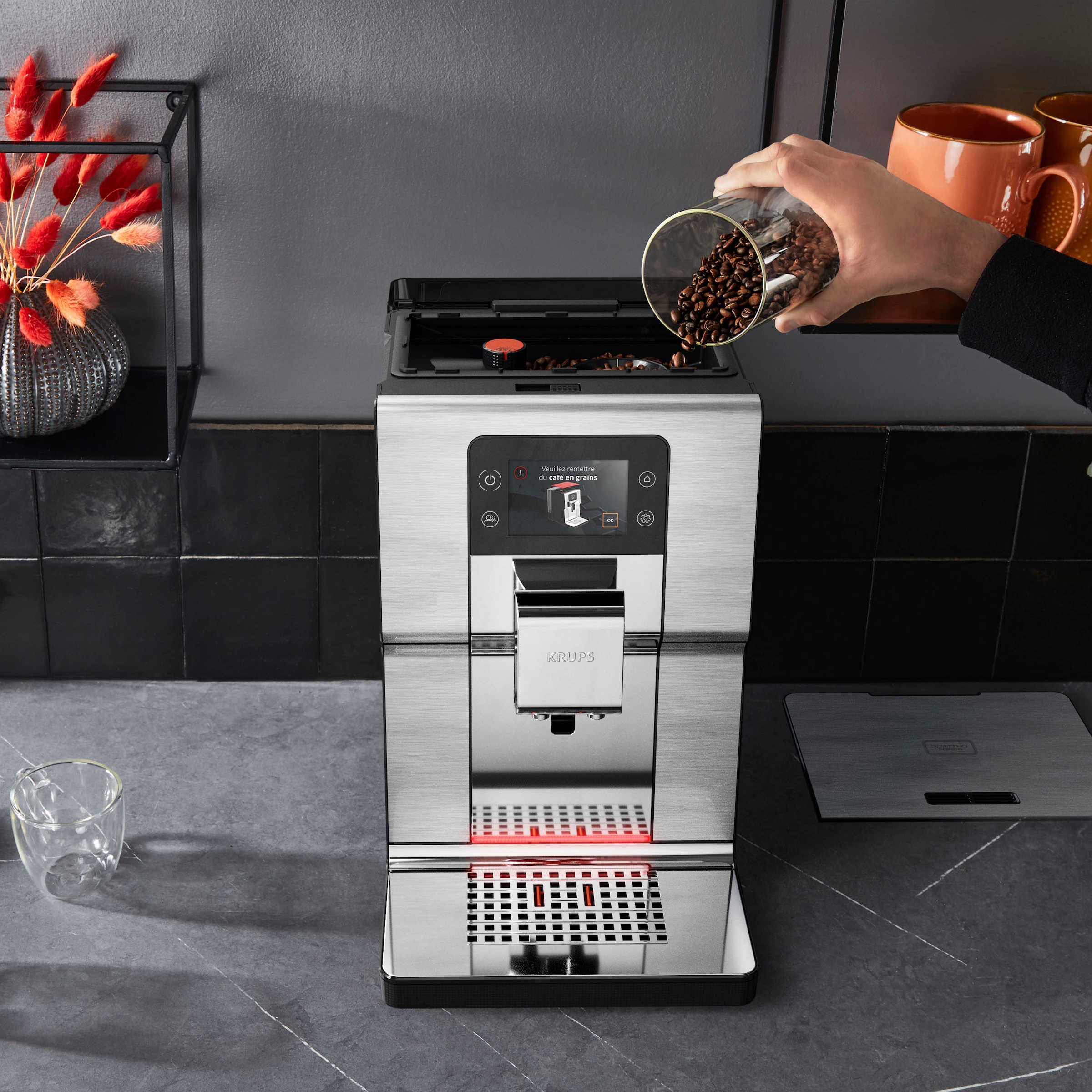 Kaffeevollautomat »EA877D geräuscharm, 21 Heiß- und | Raten Kaltgetränke-Spezialitäten, BAUR Krups Farb-Touchscreen auf Intuition Experience+«,