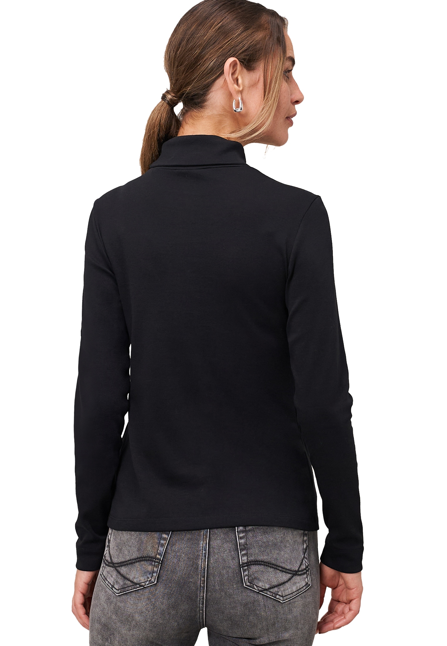 Zero Kurzarmshirt »zero Damen Rollkragenshirt mit langen Ärmeln«, (1 tlg.), Plain/ohne Details