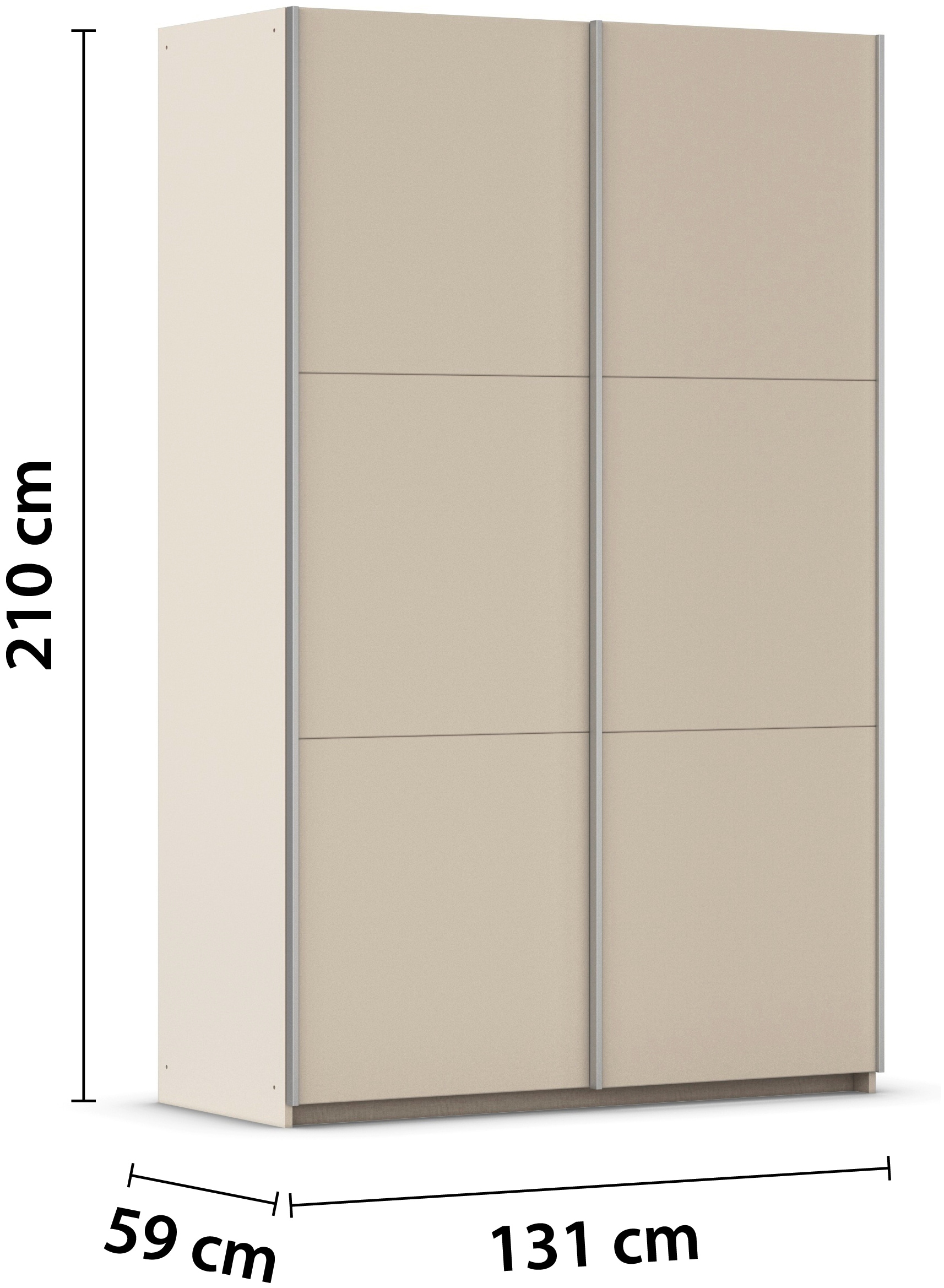 rauch Schwebetürenschrank »Kleiderschrank Drehtürenschrank Schrank Garderobe KRONACH TOPSELLER« in 3 Ausstattungen BASIC/CLASSIC/PREMIUM, Breiten 131/175/218/261 cm,  optional ohne, mit 1 oder 2 Spiegel, viel Stauraum MADE IN GERMANY