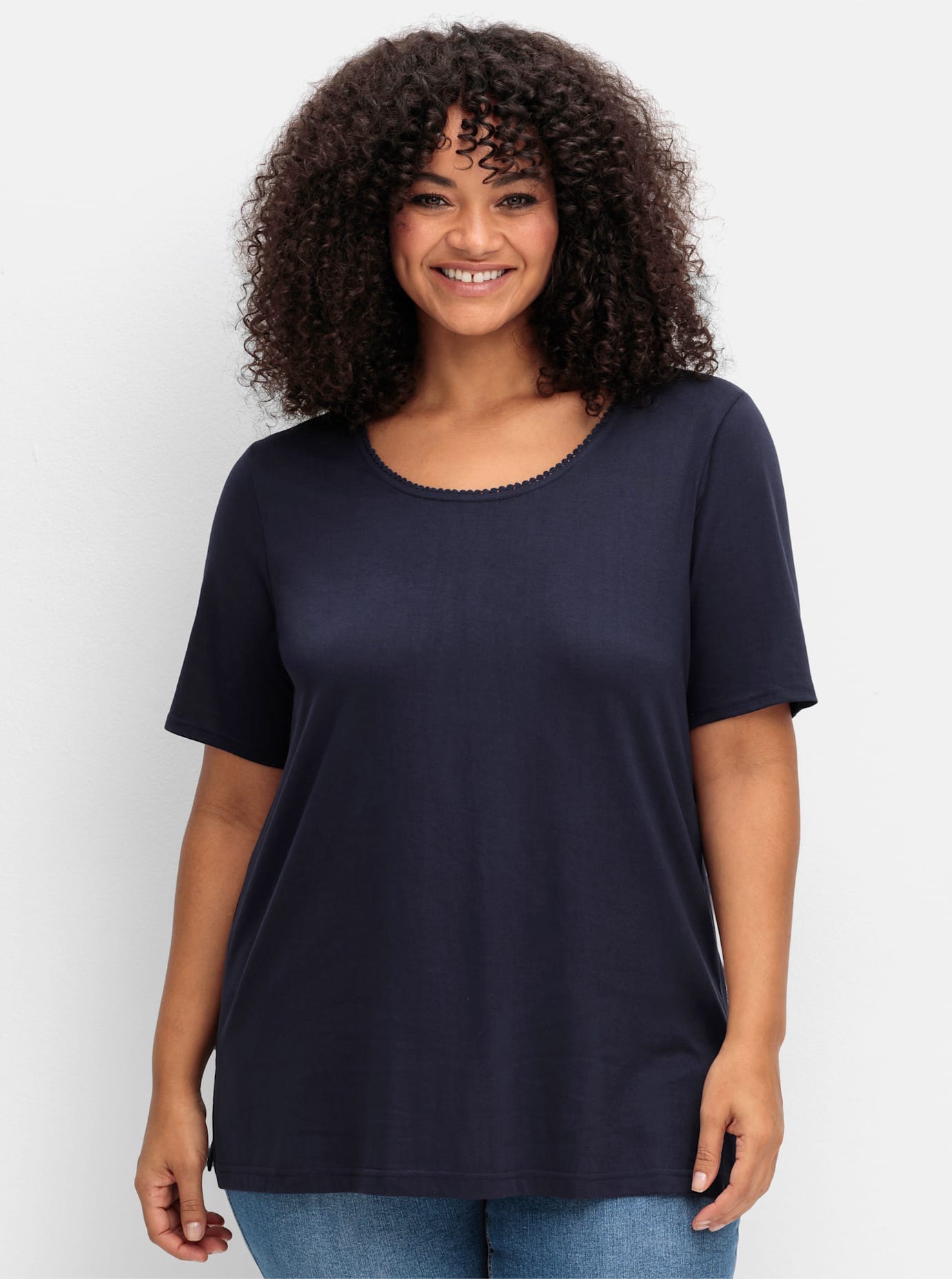 Sheego Kurzarmshirt "T-Shirt", (1 tlg.) günstig online kaufen