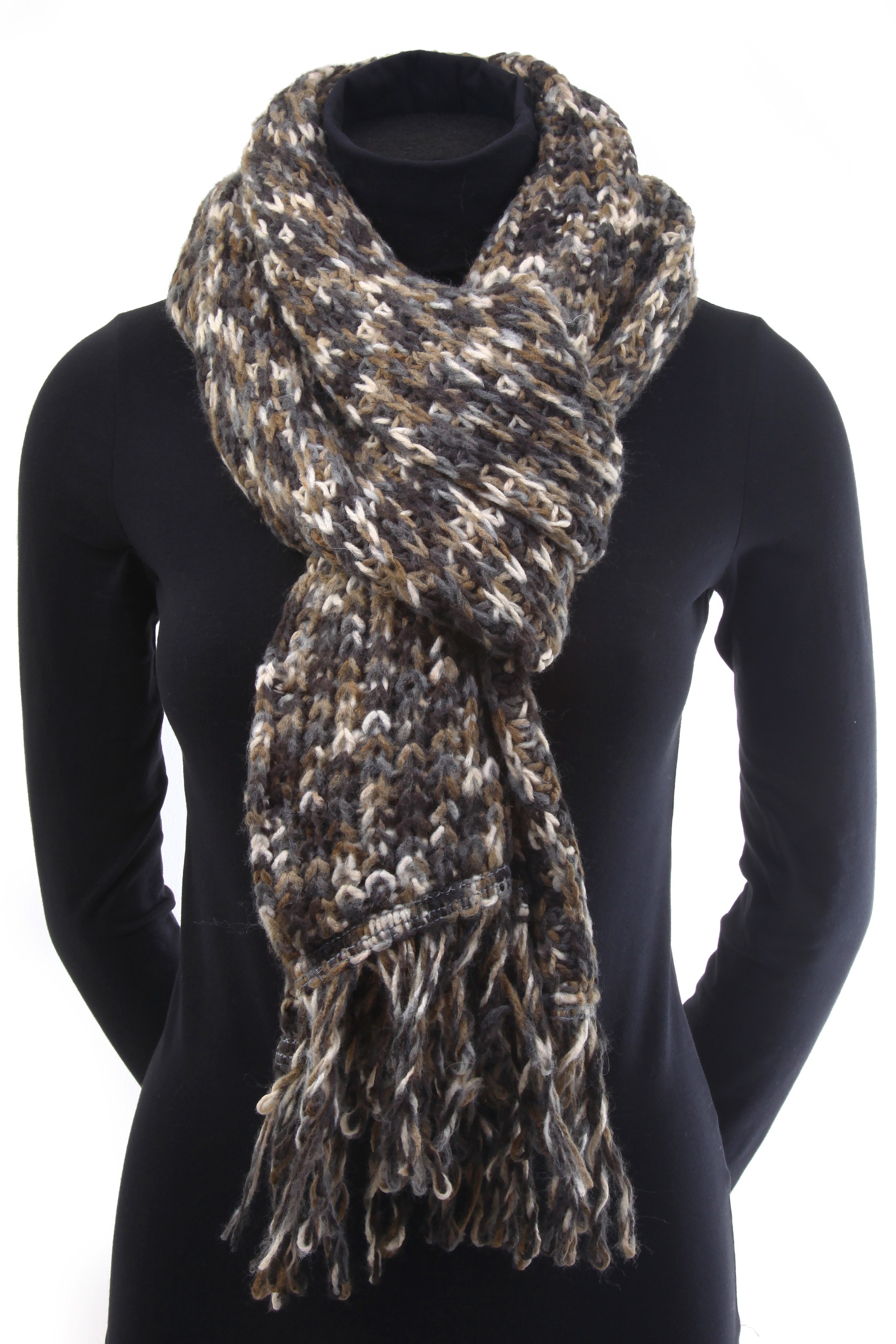COLLEZIONE ALESSANDRO Wollschal "Lanea" 1 Stk. tlg. grob gestrickt mit Fran günstig online kaufen
