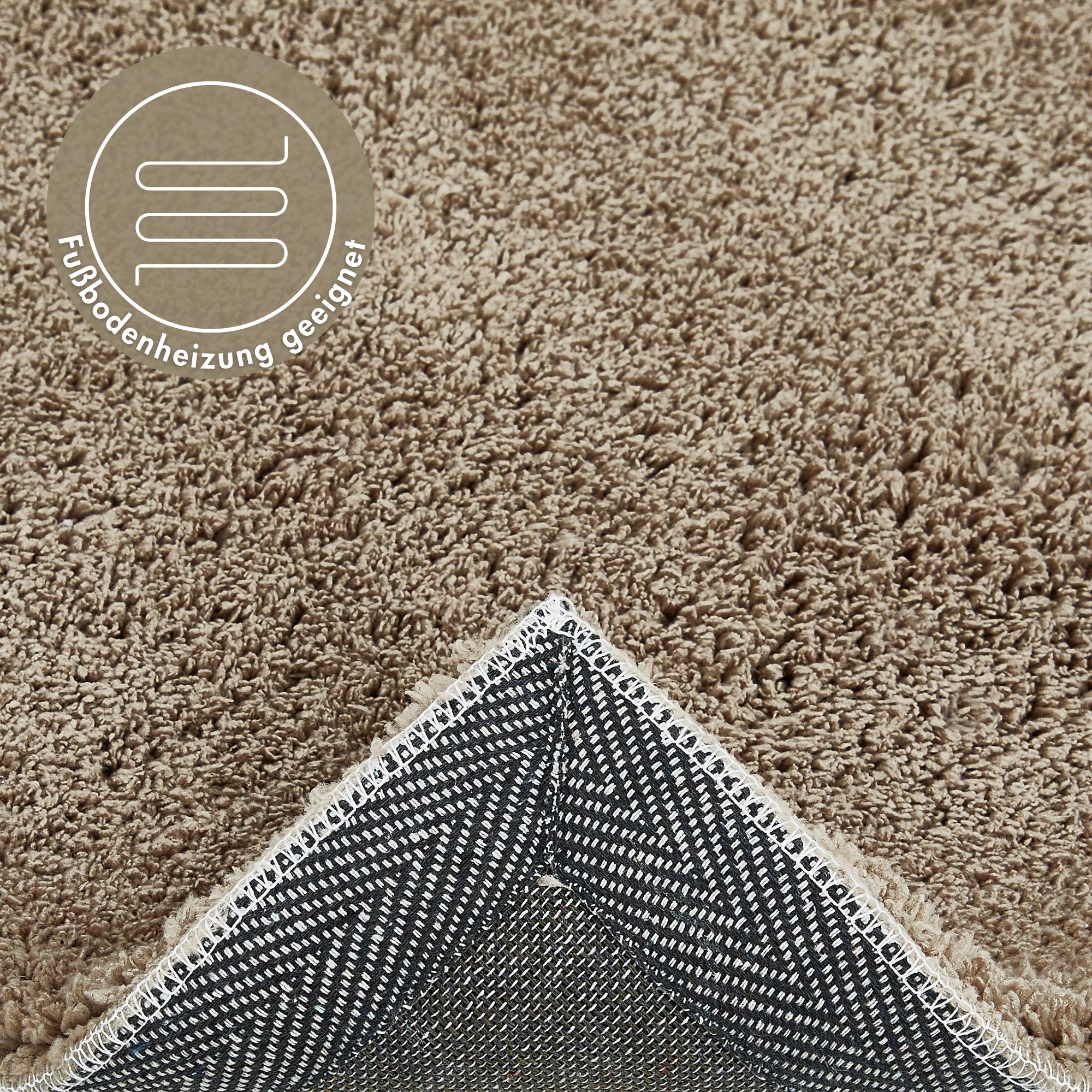 Teppich ANDIAMO "San Paolo", grau (taupe), B:130cm H:27mm L:190cm, Polyester, Teppiche, Teppich, Uni Farben, weiche Qualität, ideal im Wohnzimmer & Schlafzimmer 3