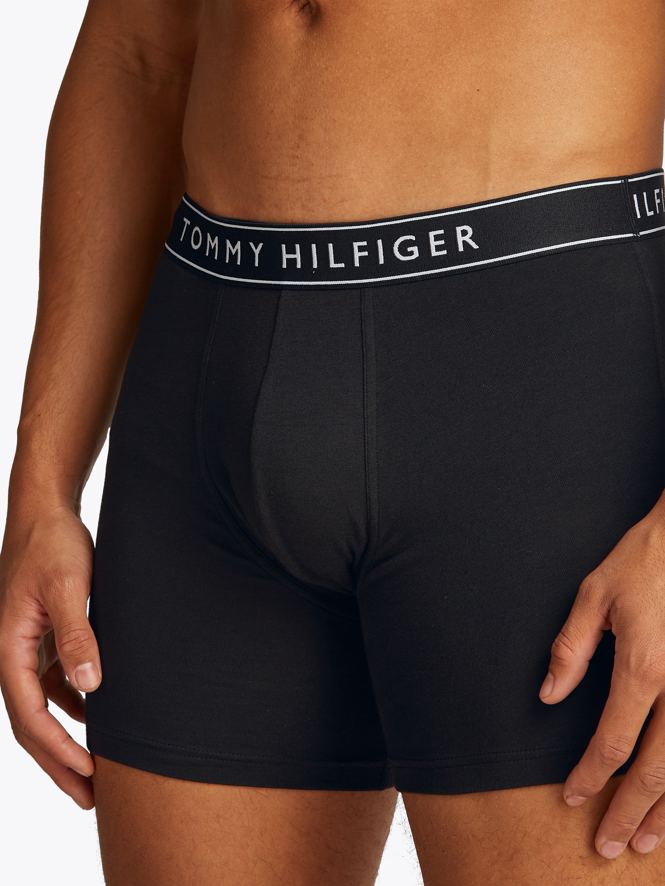 Tommy Hilfiger Underwear Boxer »3P BOXER BRIEF DTM«, (Packung, 3 St., 3er), mit Logobund