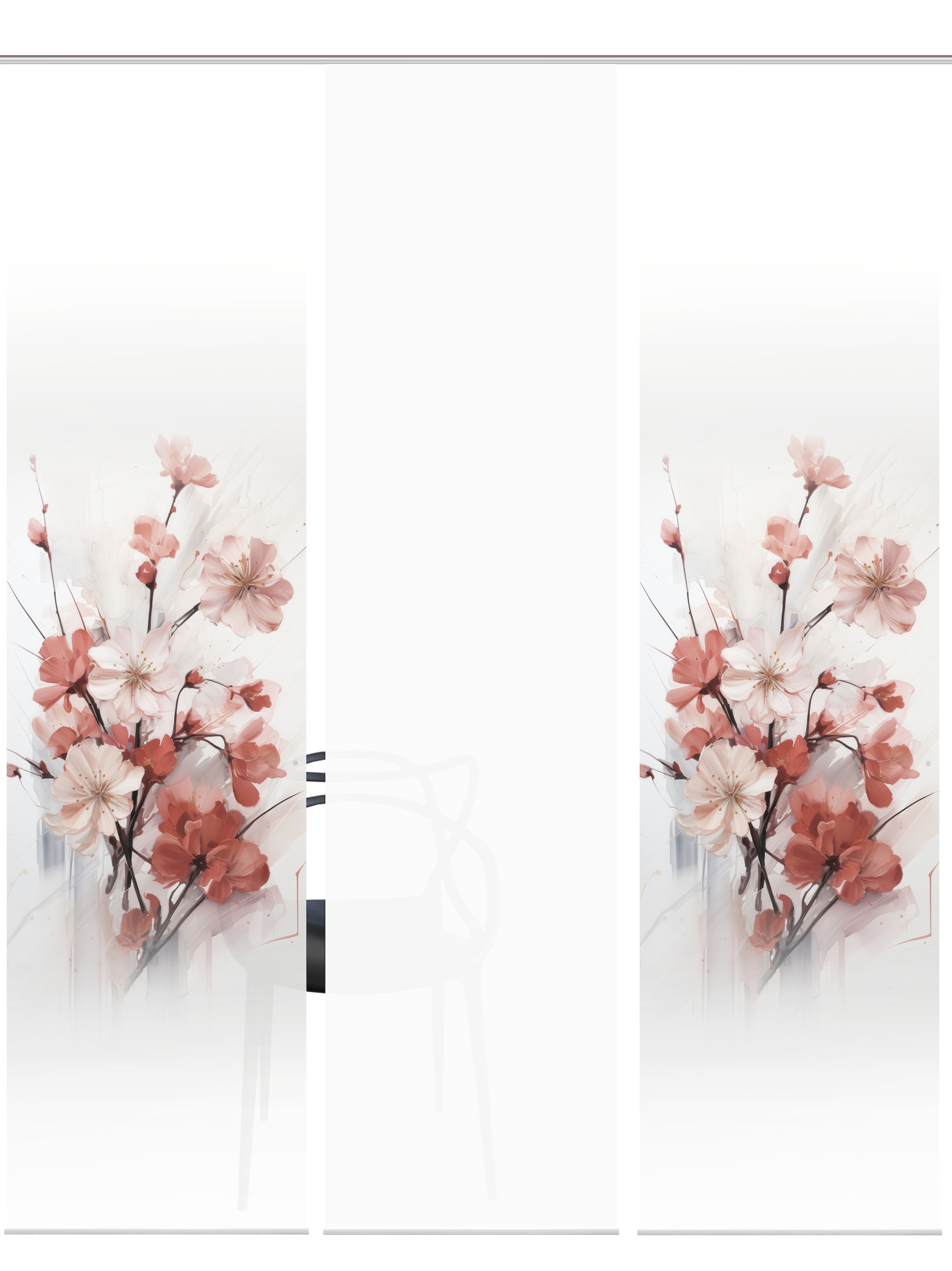 HOME WOHNIDEEN Schiebegardine »LOTUS« Paneelwagen 3 Stk. tlg. Schiebewand Seidenoptik, SET, Digitaldruck