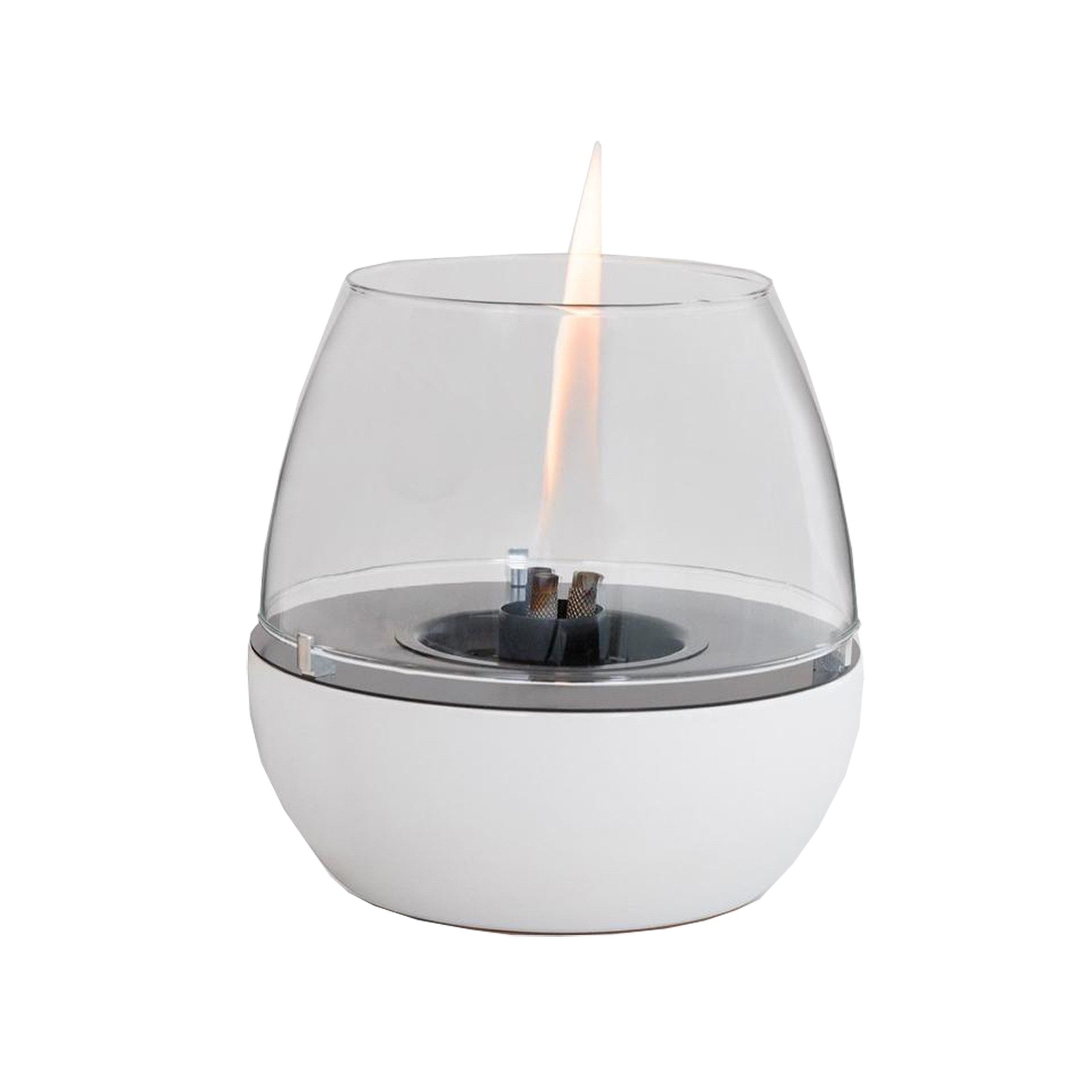 TENDERFLAME Tischfeuer "Tulpe", weiß, B/H/T: 18cm x 17,5cm, Dekokamine, 3-fach Docht, Porzellansockel und Glasring 2