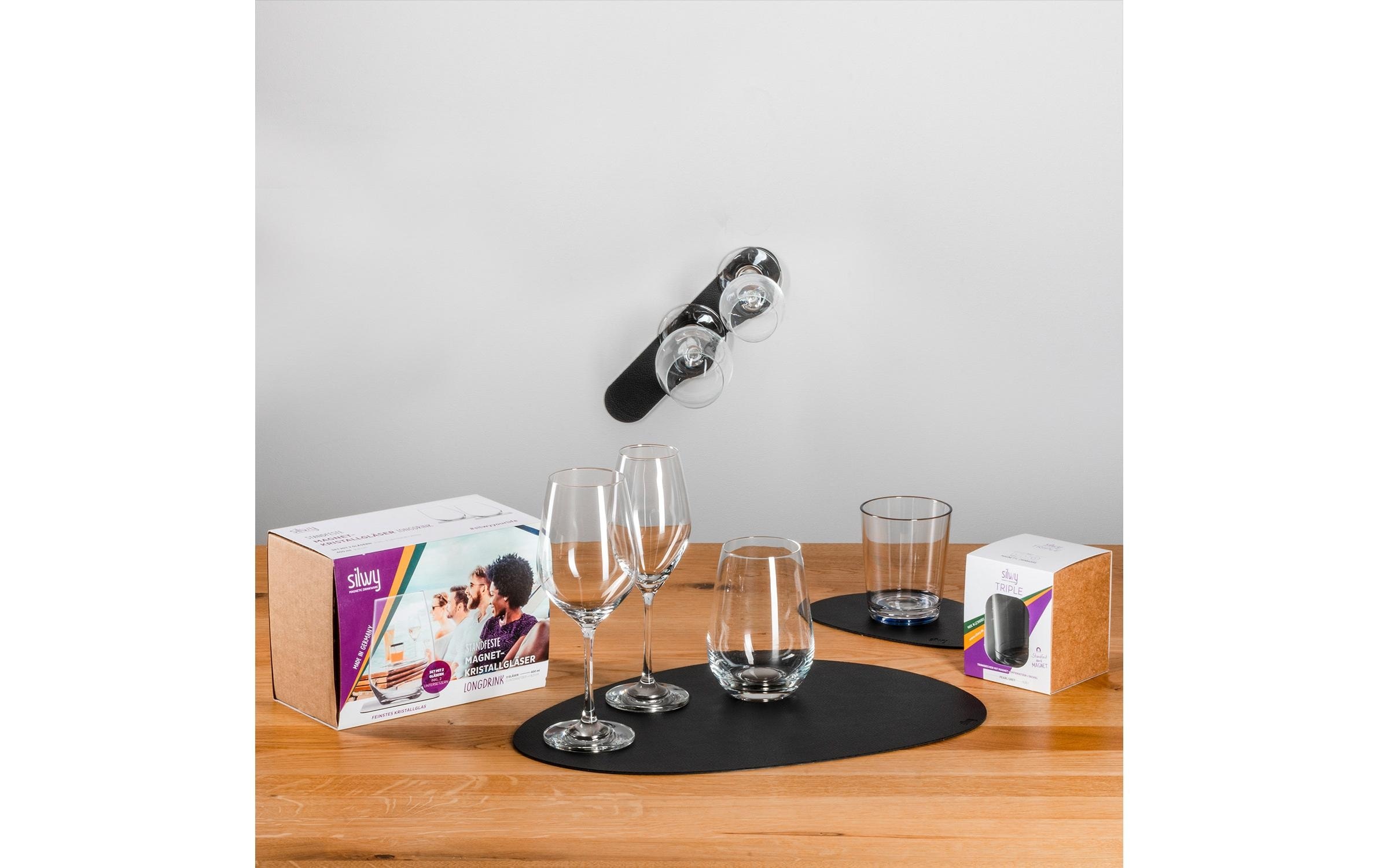 silwy MAGNETIC SYSTEM Platzset »Metall Nano Gel Leder, mittelgross«