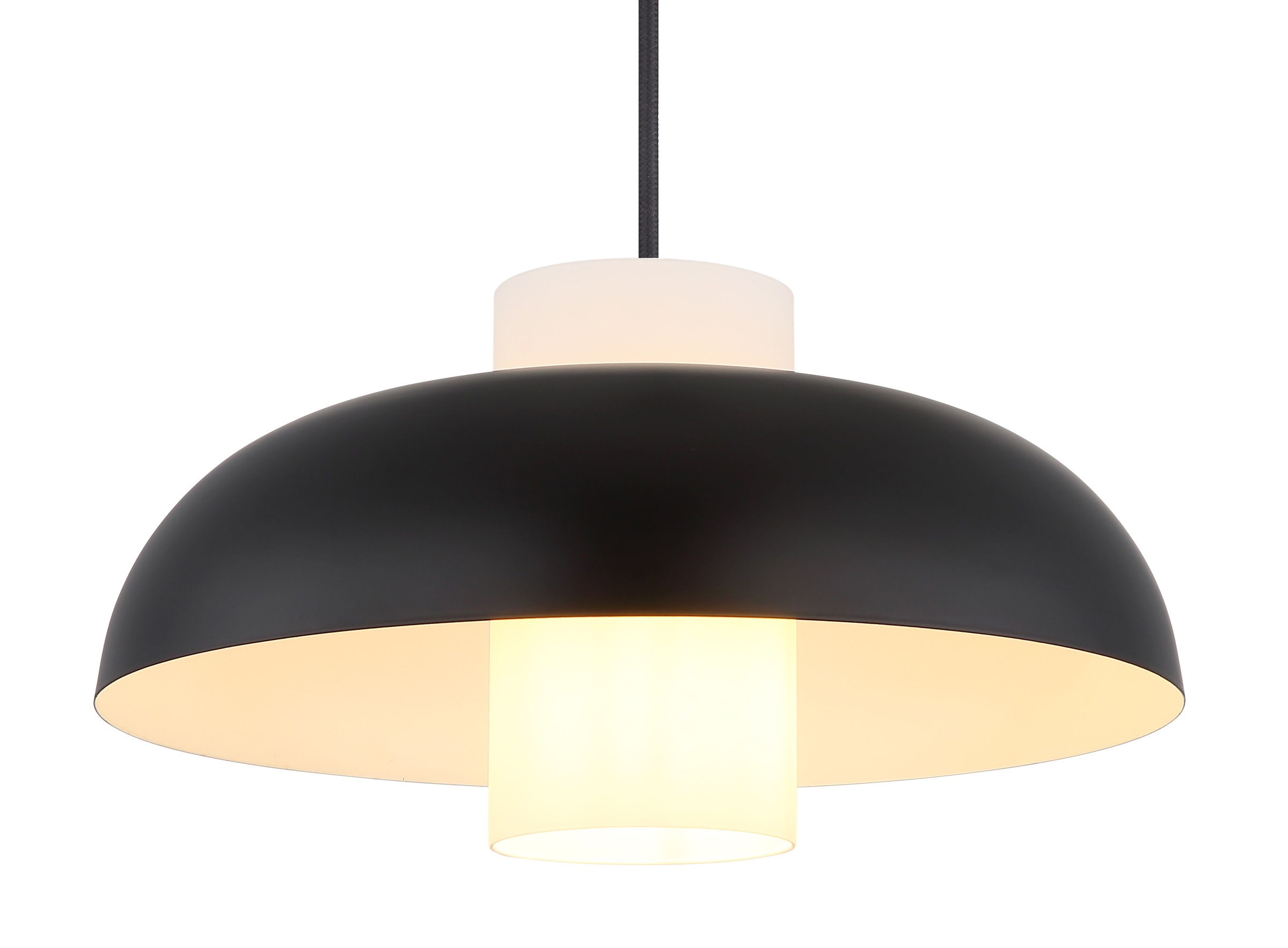 GLOBO LIGHTING Hängeleuchte »LOWE« E27 1 Stk. Hängelampe schwarz Glas opal Zylinder DM 11cm