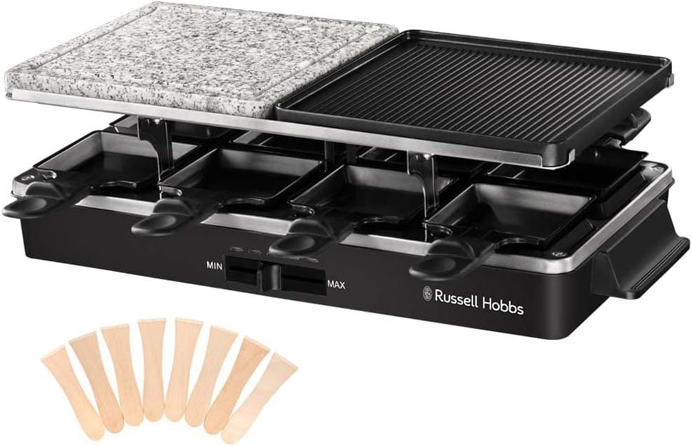 RUSSELL HOBBS Raclette "26280-56", 8 St. Raclettepfännchen, 1400 W, Grill für 8 Personen, Multi-Grill