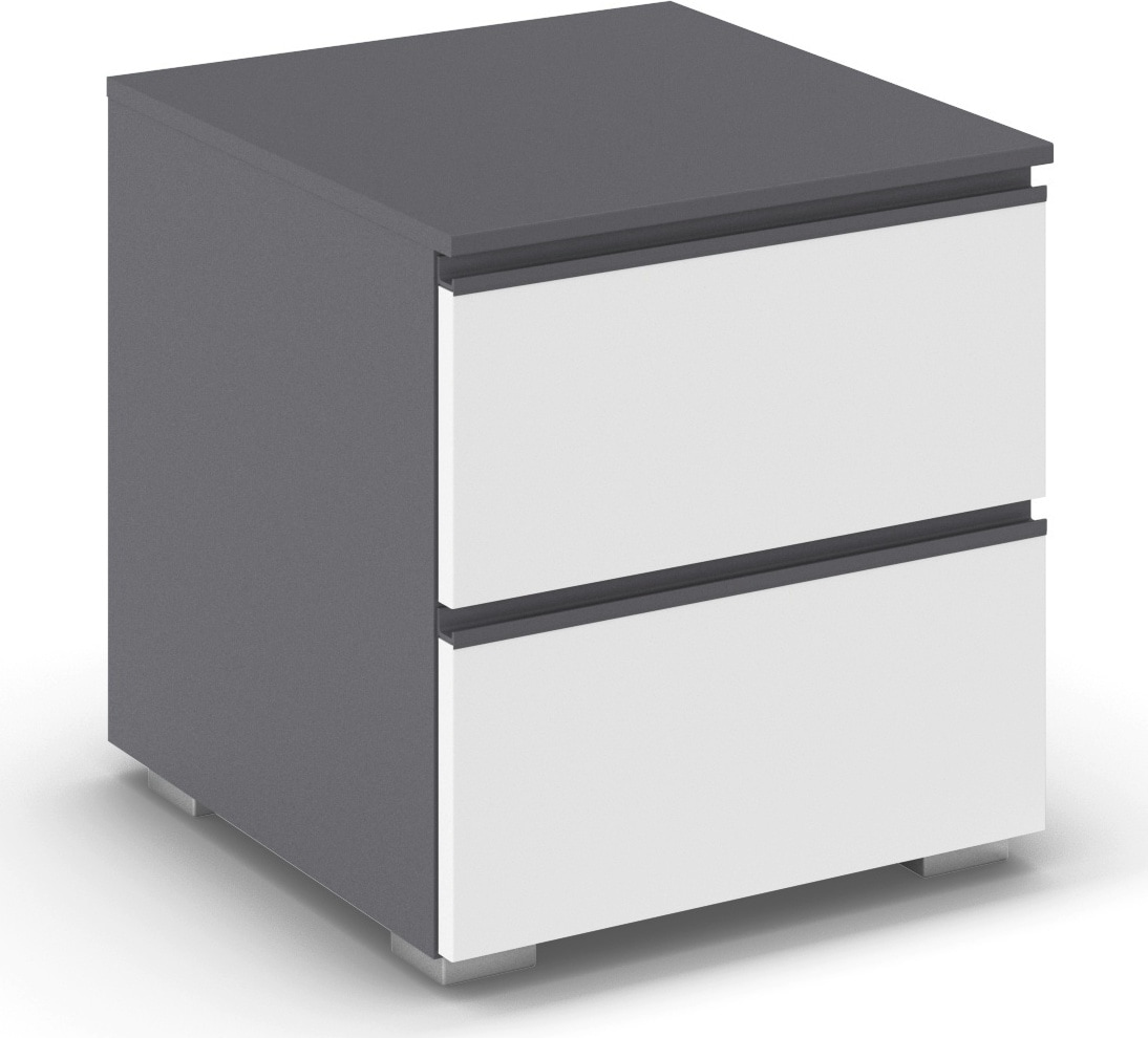rauch "Nachttisch Nachtkonsole Nachtschrank MAINZ" Breite 40 cm, zwei praktische und geräumige Schubladen MADE IN GERMANY