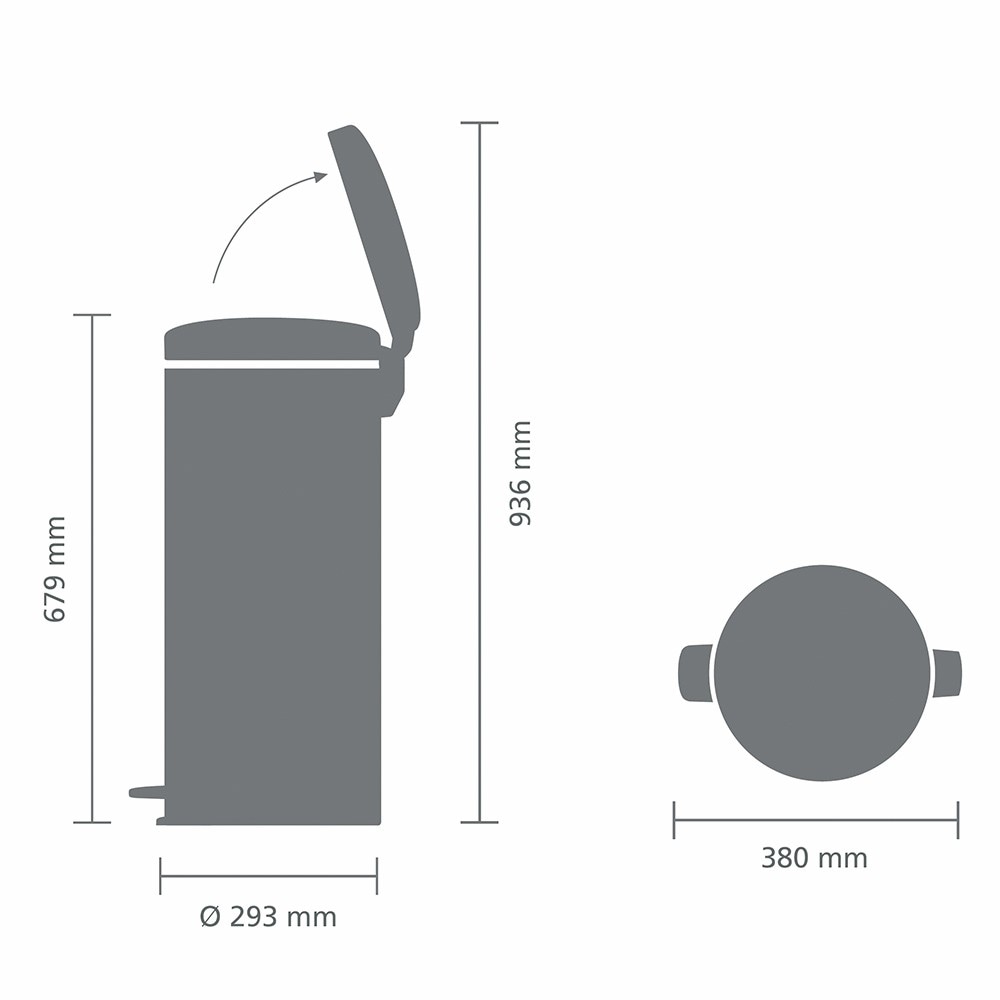 Brabantia Mülleimer »NewIcon Treteimer, 30L«, sanft schließender Deckel, mit leichter Pedalbedienung
