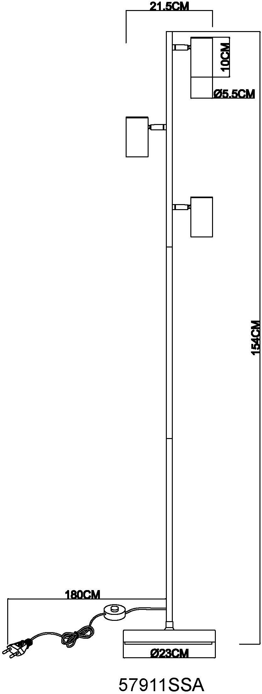 GLOBO LIGHTING Stehlampe »ROBBY« GU10 1 Stk. Stehleuchte für Wohn- & Schlafzimmer modern