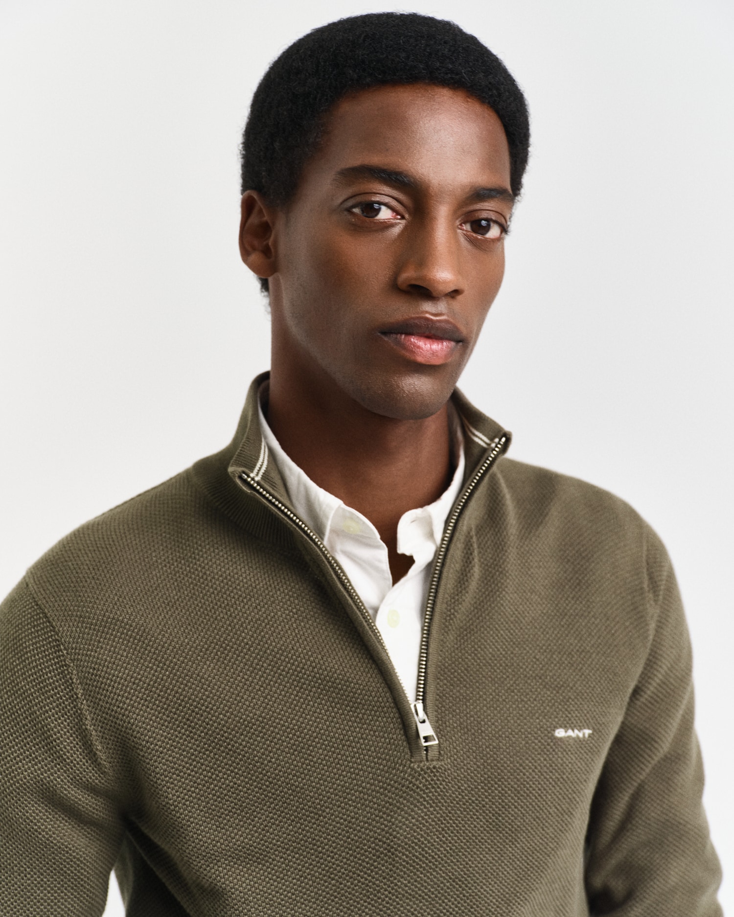 Gant Troyer »COTTON PIQUE HALF ZIP«, mit Piqué-Struktur