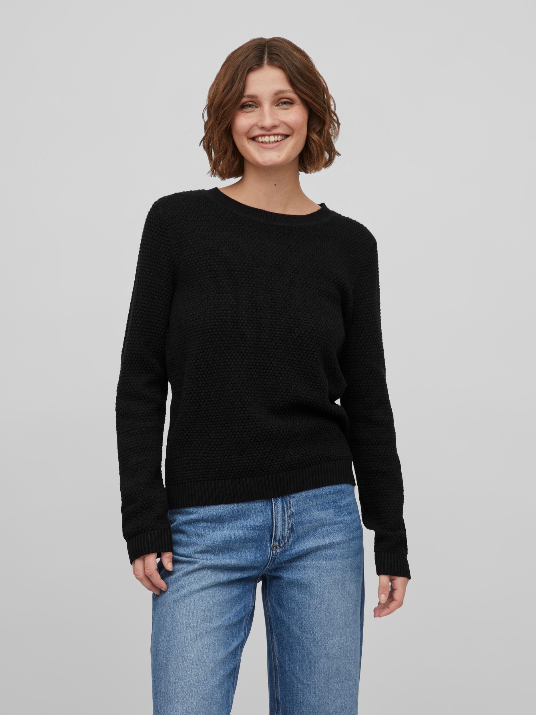 Vila Rundhalspullover "VIDALO O-NECK L/S KNIT TOP- NOOS" Baumwolle, regular günstig online kaufen